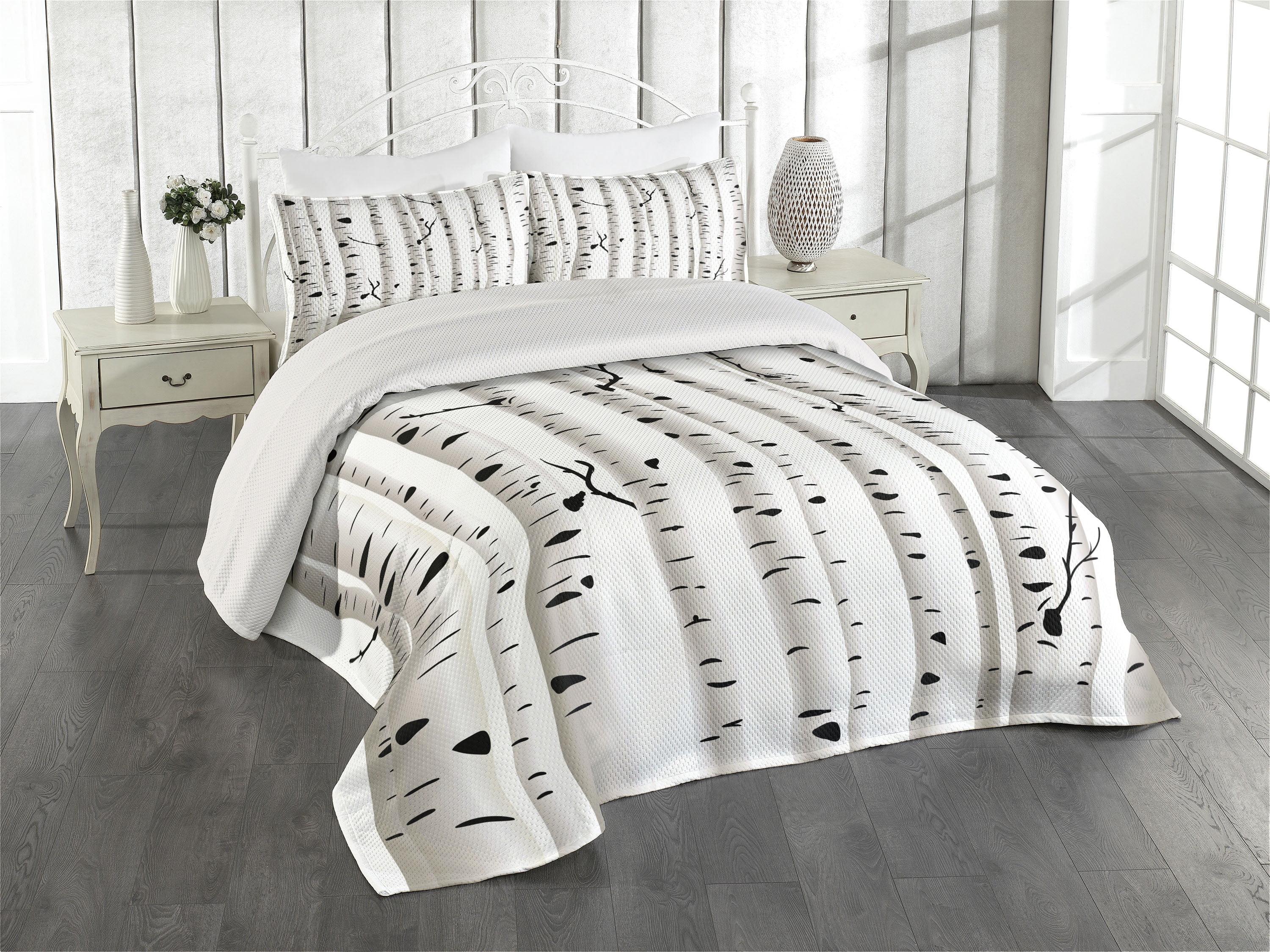 Twin White Quilted Bedspread Set with Pillow Sham