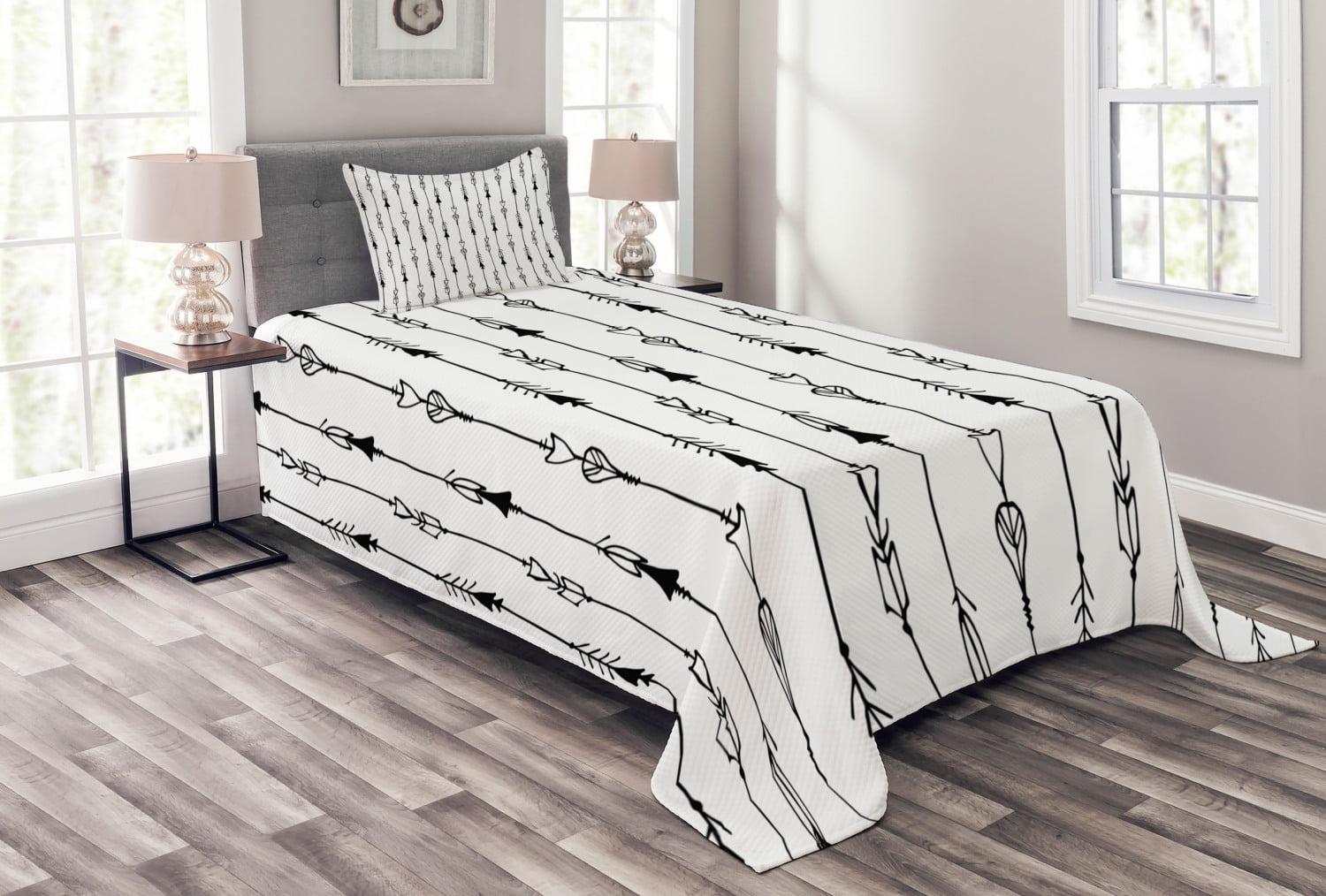 Ambesonne Ambesonne Black White Bedspread Tribe Vintage Arrow