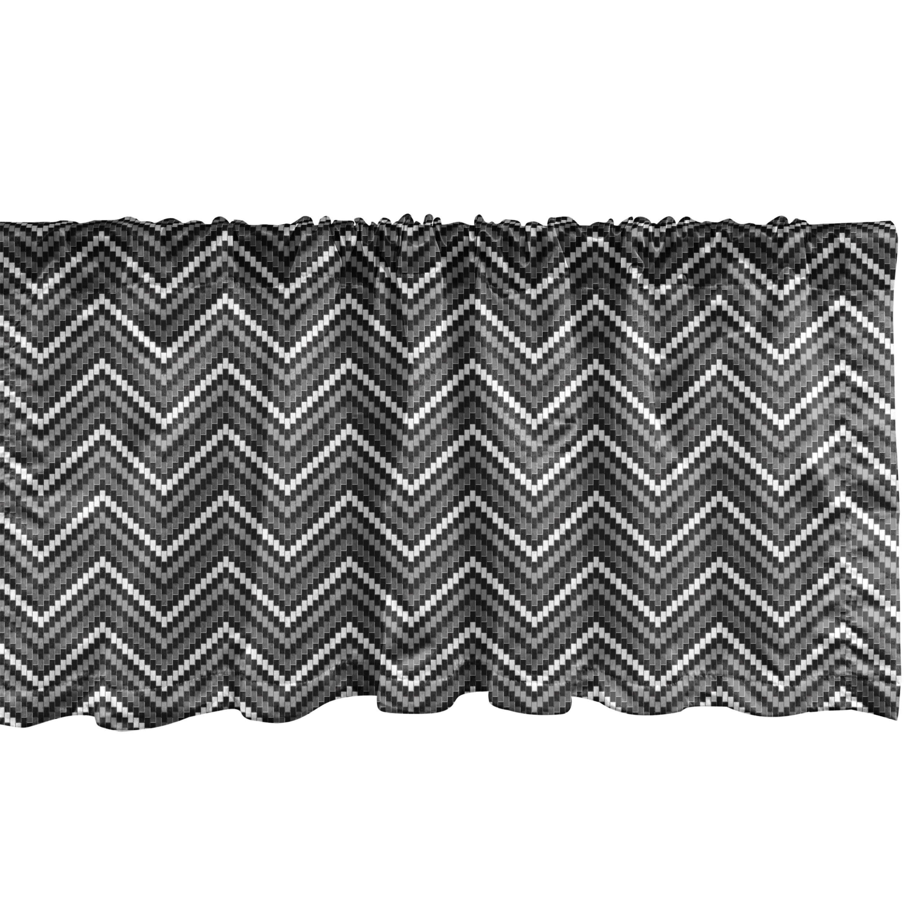 Chevron Sateen Ruffled 54'' W Window Valance in