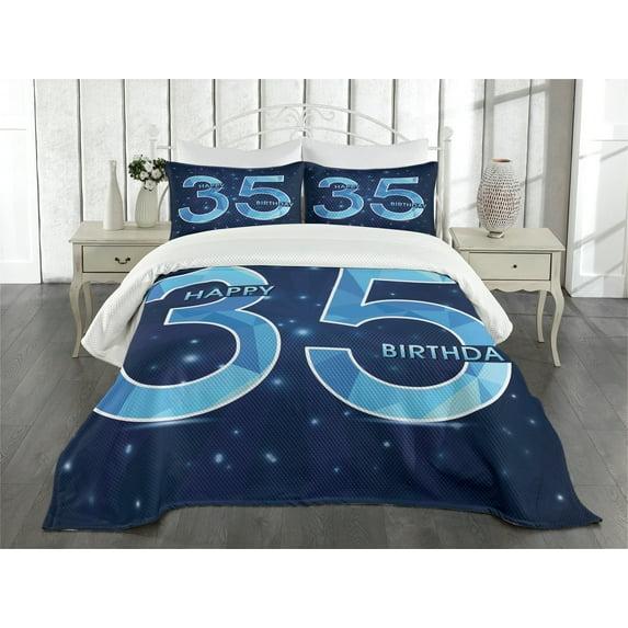 Ambesonne Ambesonne Blue Bedspread Set Thirthy 5 Modern Dark Blue Pale Blue
