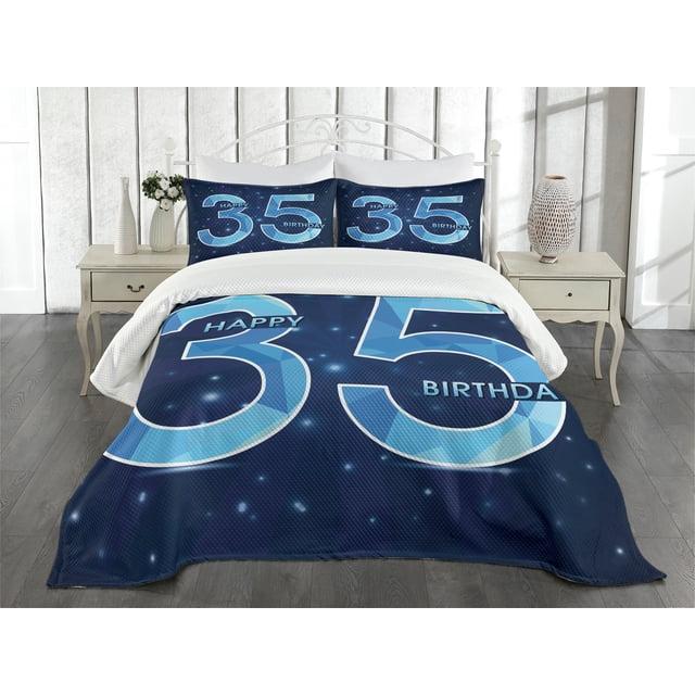 Ambesonne Ambesonne Blue Bedspread Set Thirthy 5 Modern Dark Blue Pale Blue