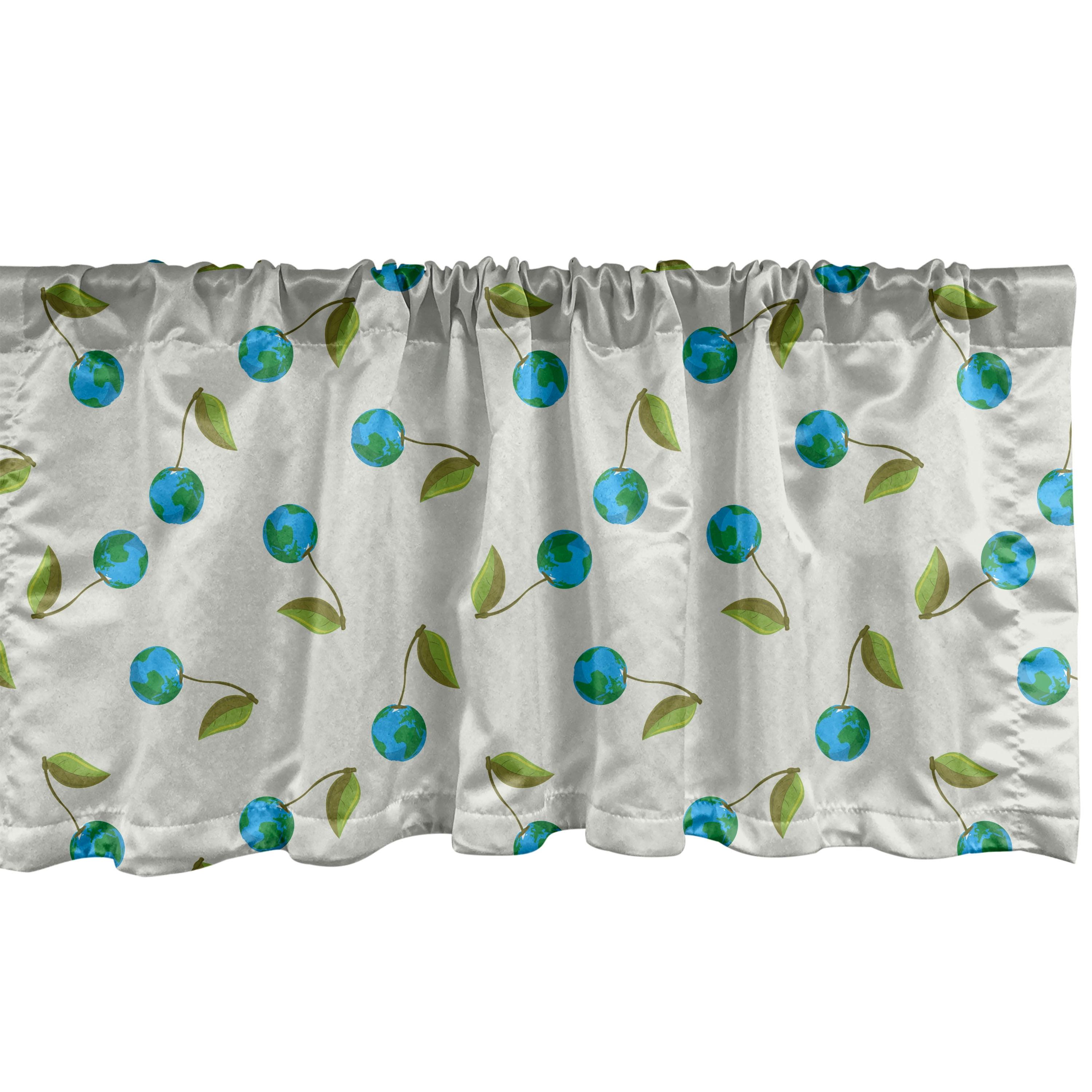 Ambesonne Botanical Valance Pack of 2 Leaves and Herbs Rounds Seafoam and Pale Green