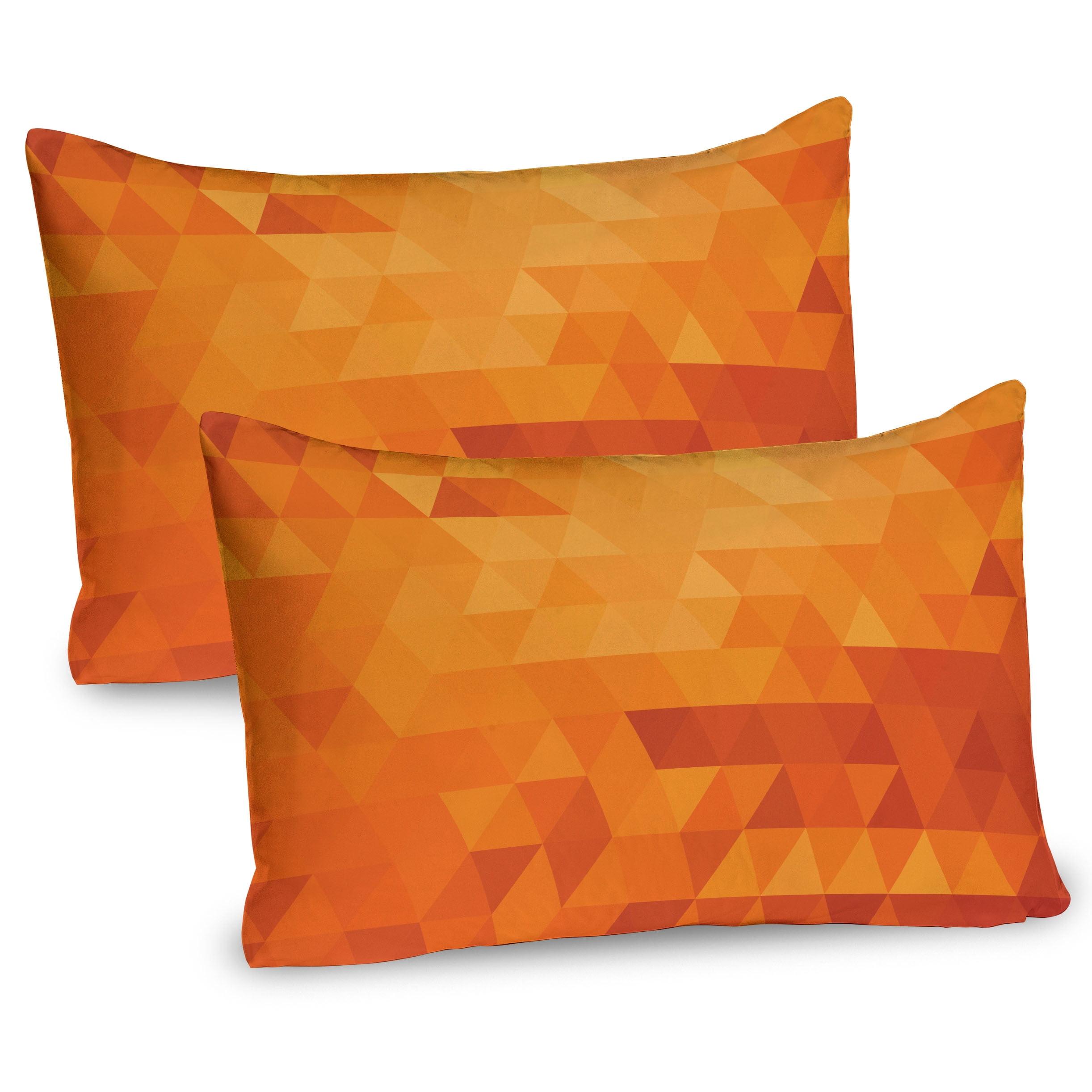 Ambesonne Burnt Orange Pillow Sham 2 Pack Shapes 13496