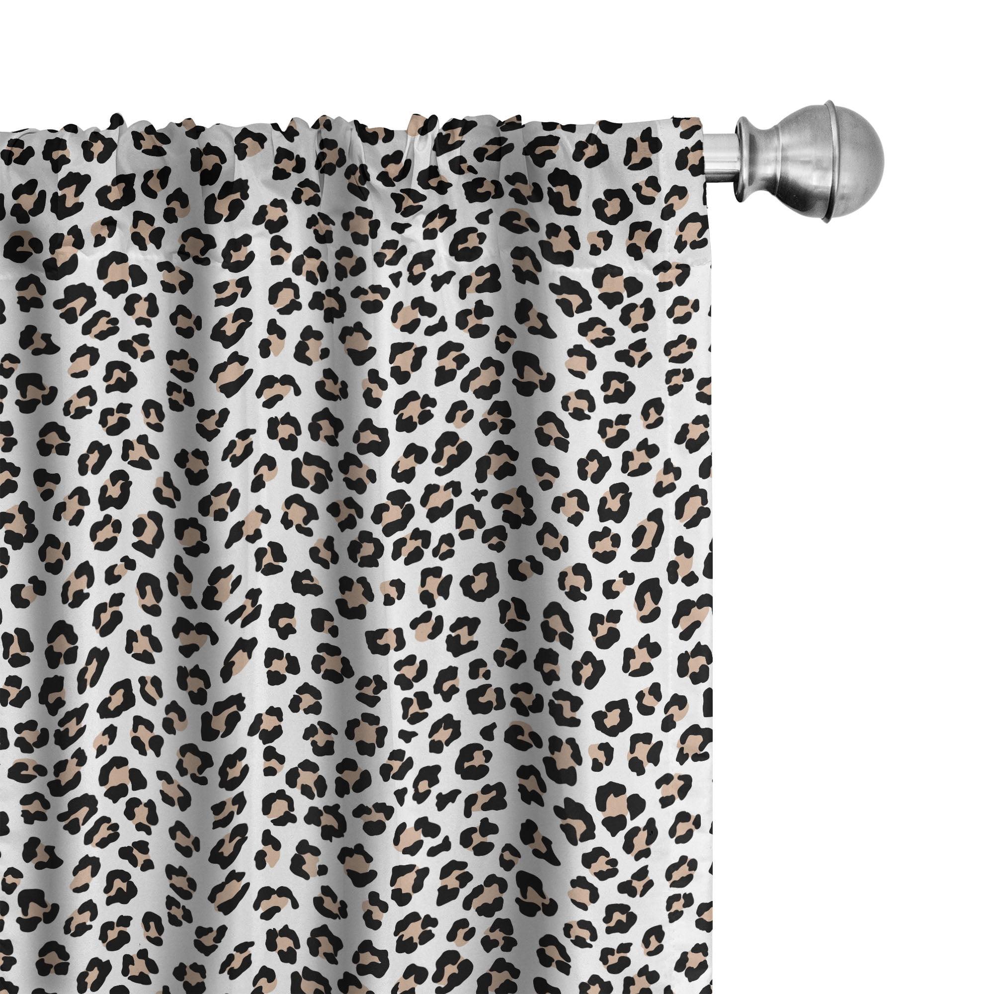 Animal Print Semi-Sheer Rod Pocket Curtain Panels (Set of 2)