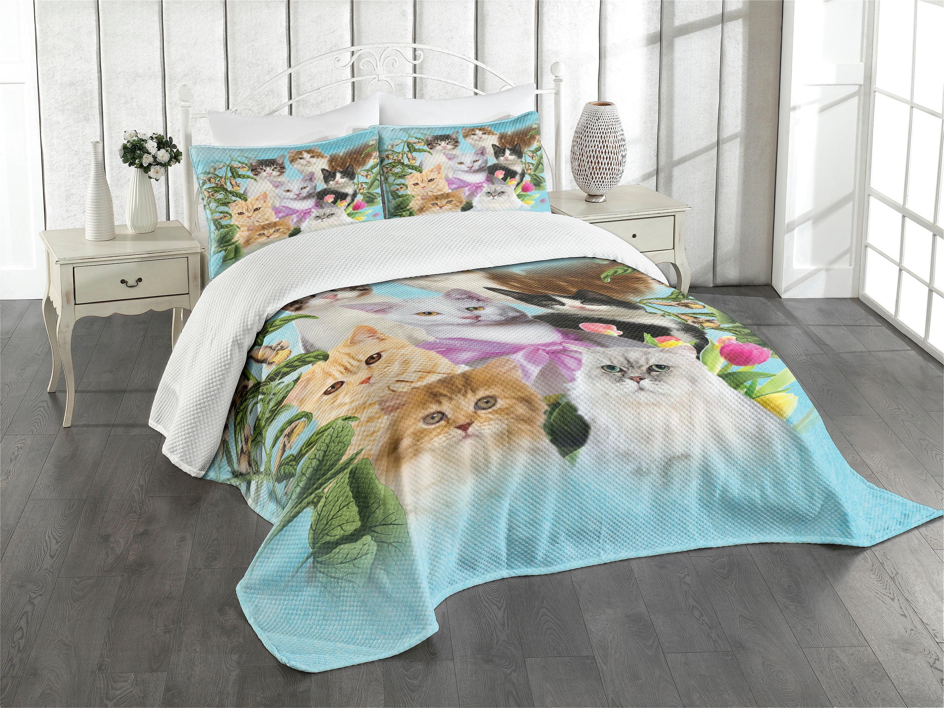Ambesonne Cat Lover Bedspread Cats