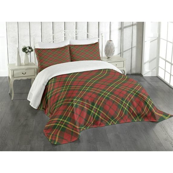 Ambesonne Green/Red/Yellow Microfiber Country Coverlet / Bedspread Set | Wayfair