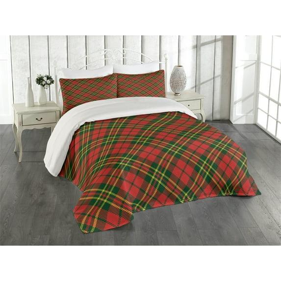 Ambesonne Green/Red/Yellow Microfiber Country Coverlet / Bedspread Set | Wayfair