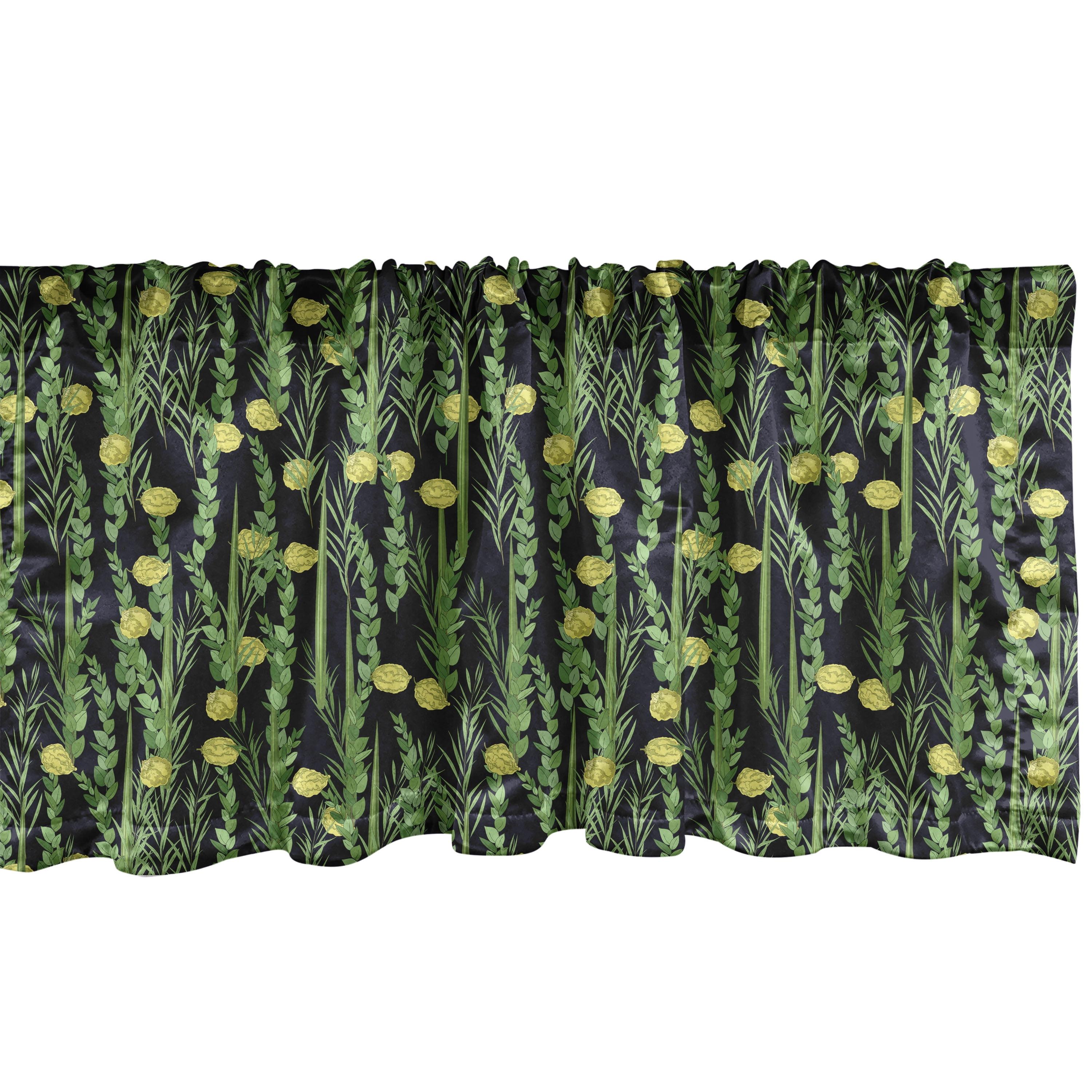 Ambesonne Lemon Tree Valance Pack of 2 Forest Blossoming Art Multicolor