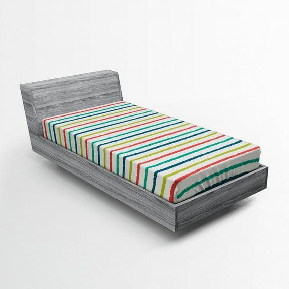 Ambesonne Microfiber Striped Fitted Sheet