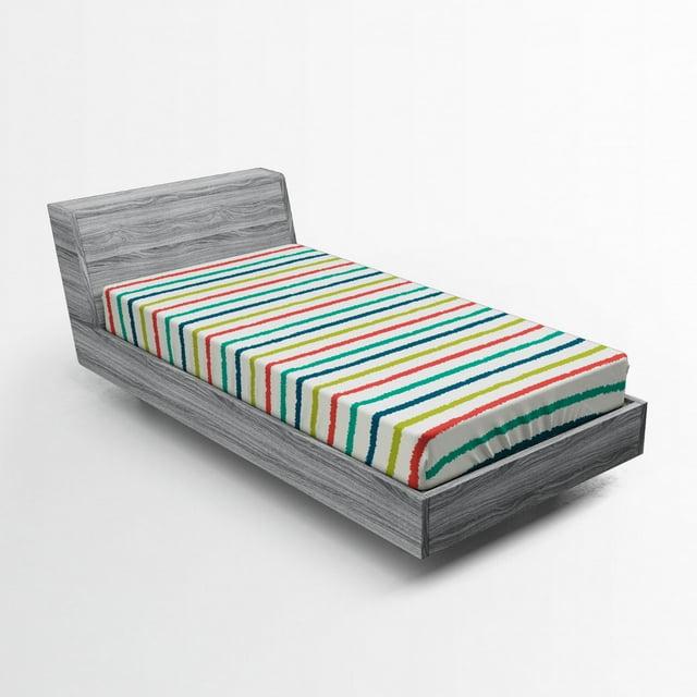 Ambesonne Microfiber Striped Fitted Sheet