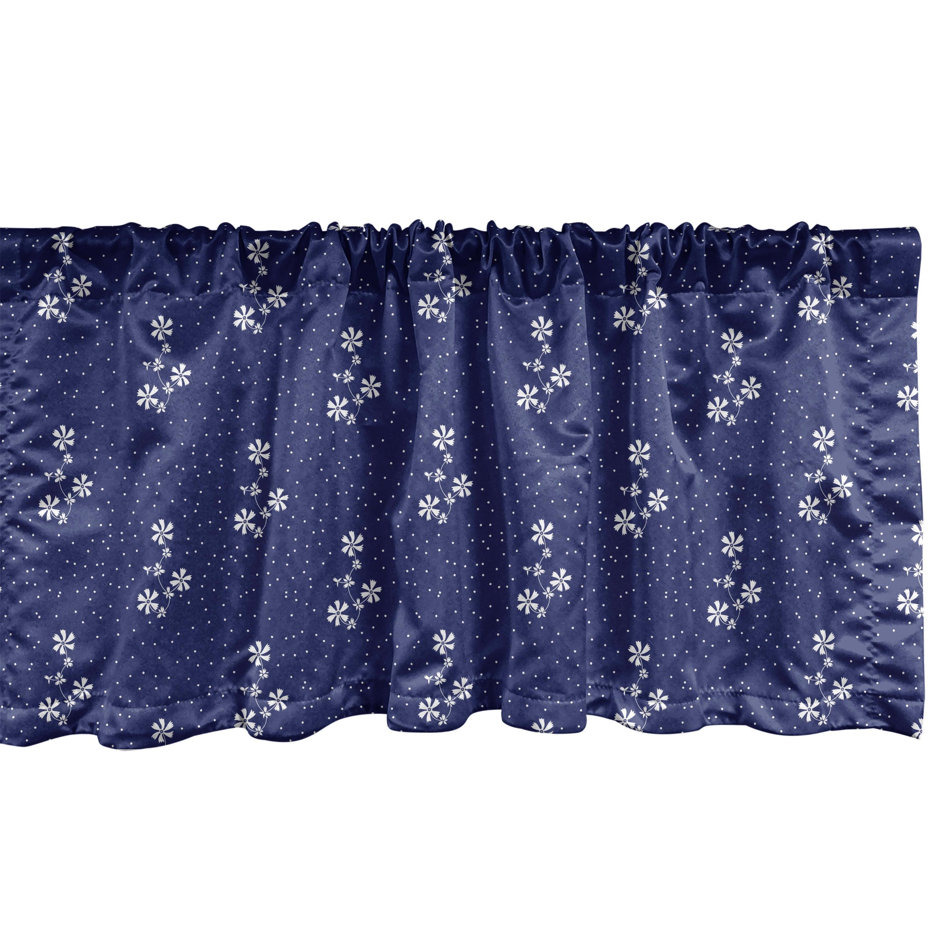 Floral Sateen Ruffled 54'' W Window Valance in