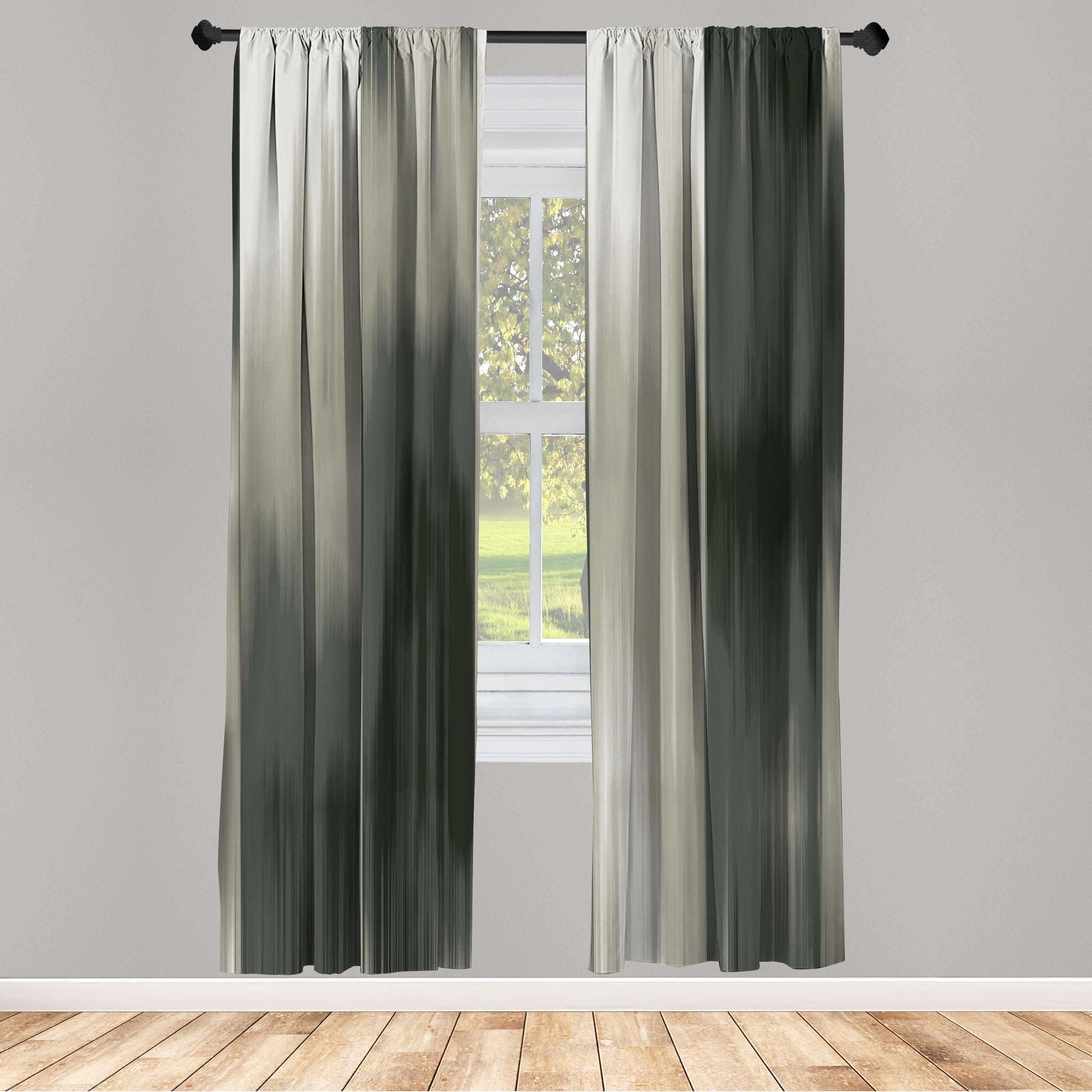 Dark Gray and Black Microfiber Rod Pocket Curtain Panels, 95-inch