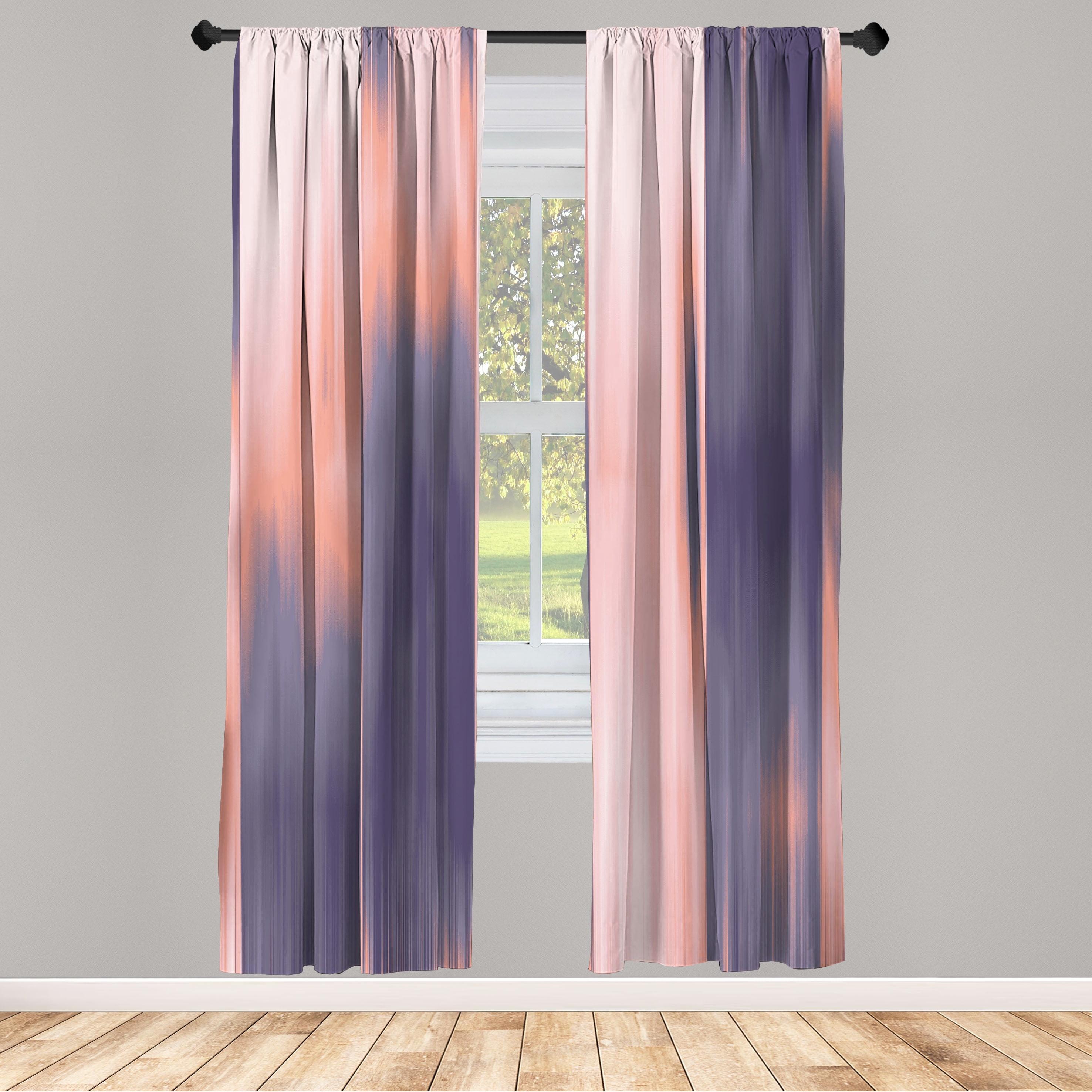 Purple and Pink Ombre Light-Filtering Microfiber Curtain Panels, 28" x 63"