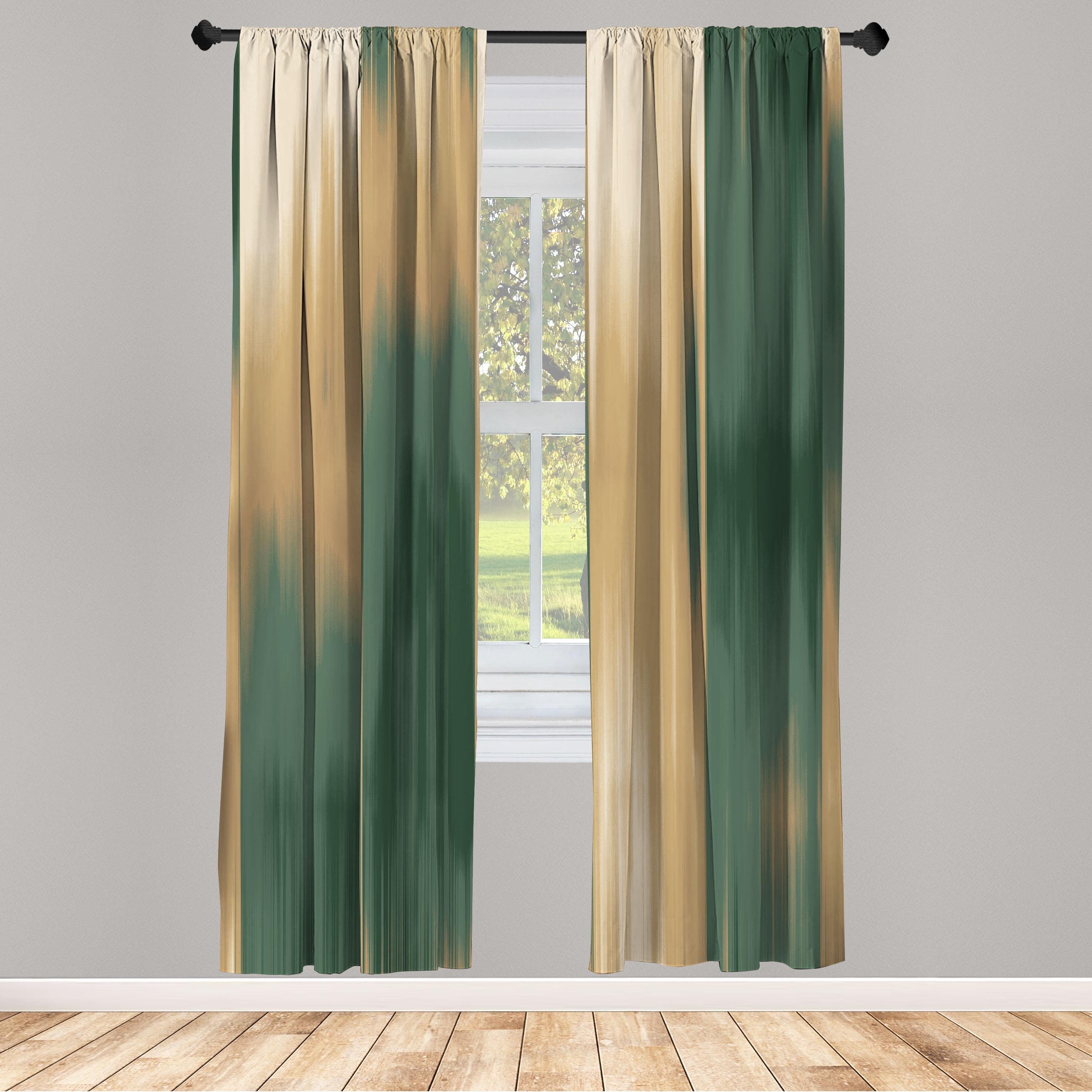 Microfiber Floral Semi-Sheer Rod Pocket Curtain Panels (Set of 2)