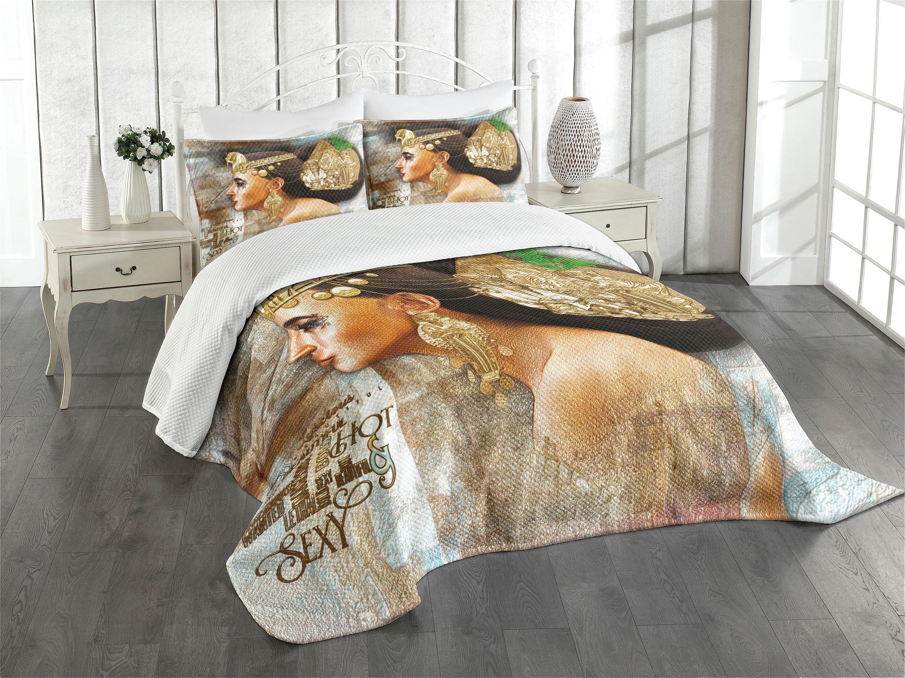 Ambesonne Ambesonne Egyptian Bedspread Set Cleopatra Multicolor