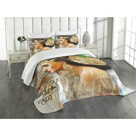 Ambesonne Ambesonne Egyptian Bedspread Set Cleopatra Multicolor