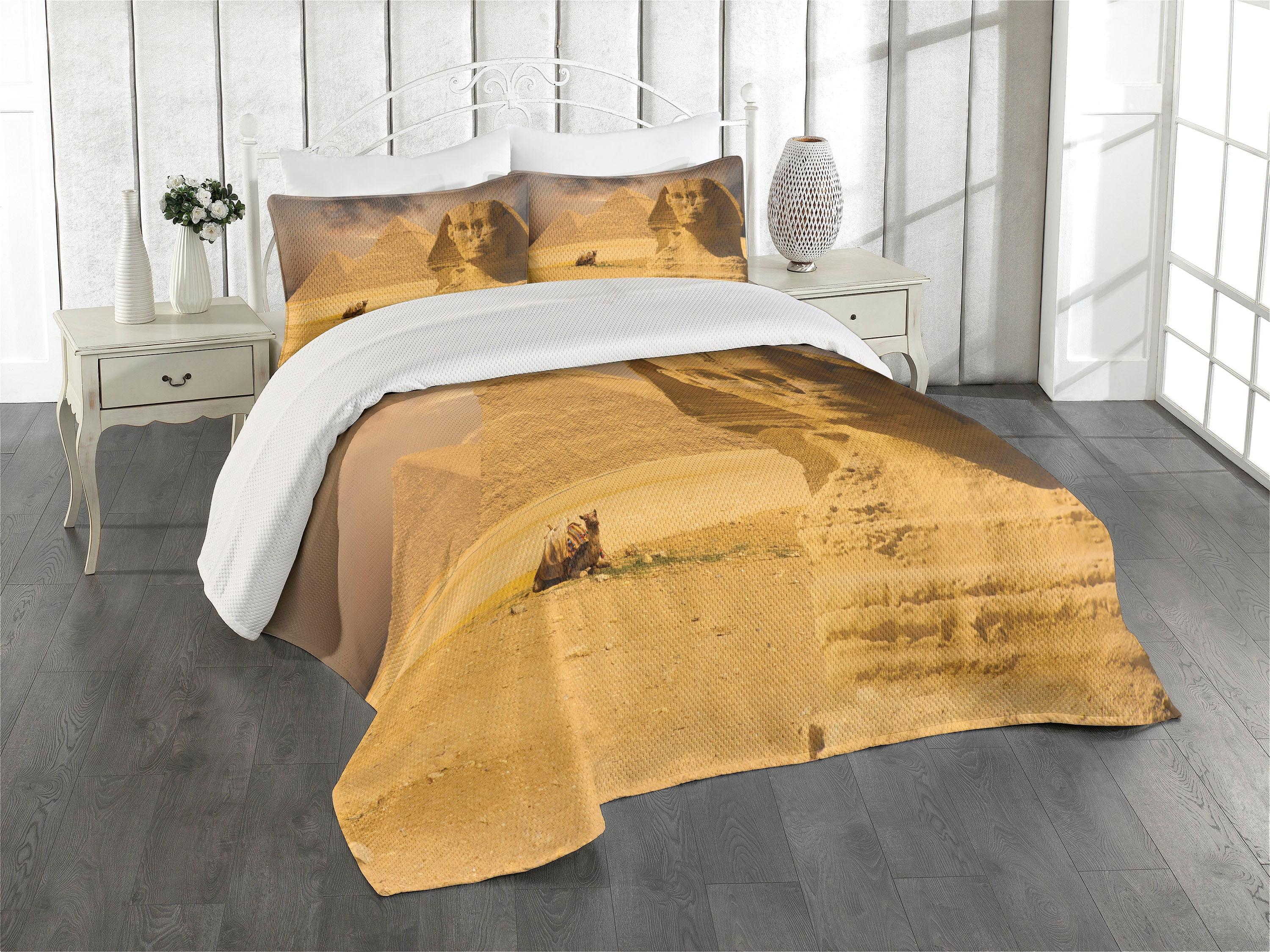 Amber Sand Brown King Microfiber Coverlet Set