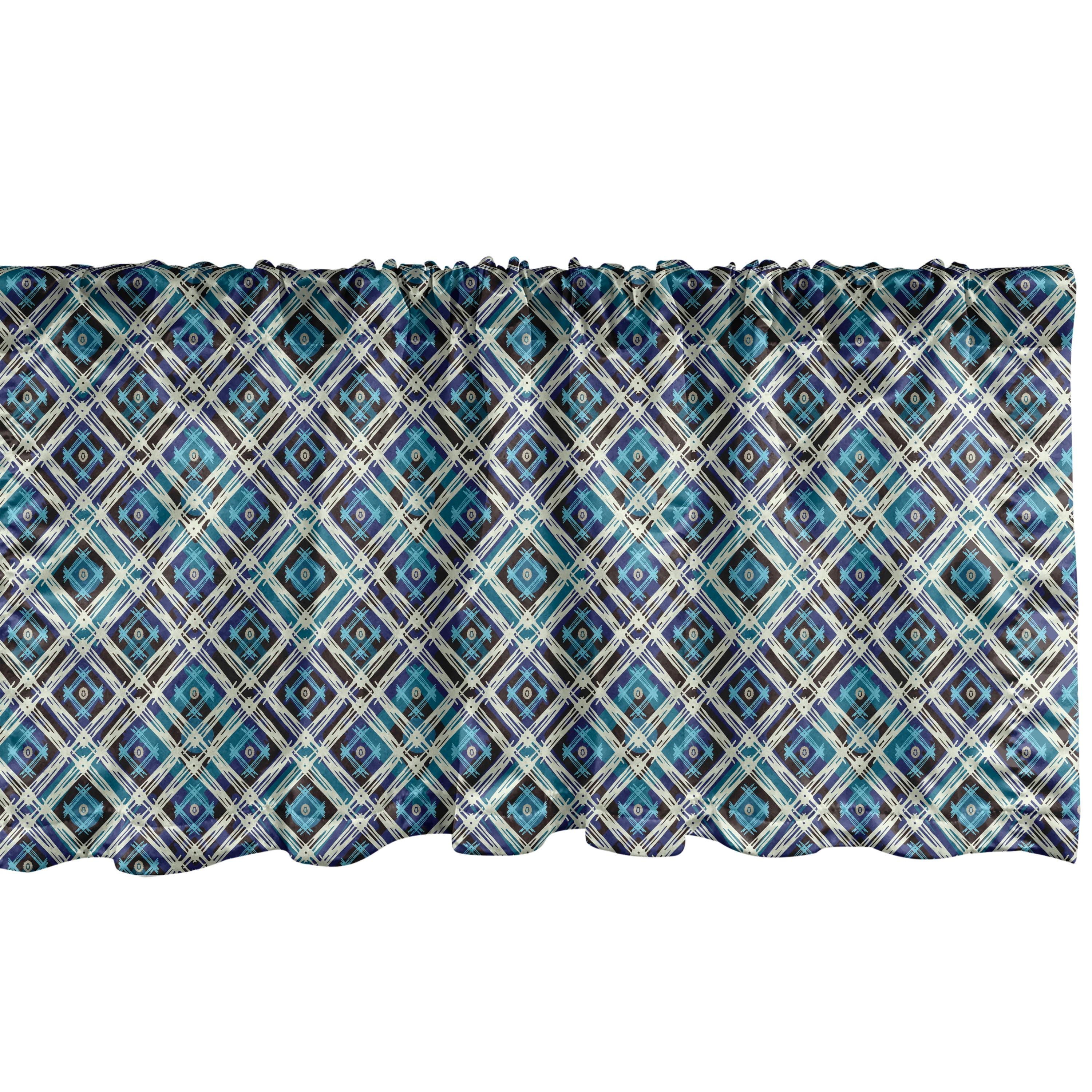 Ambesonne Abstract Valance Pack of 2 Complex Geometric Patterns Dark Teal and Teal