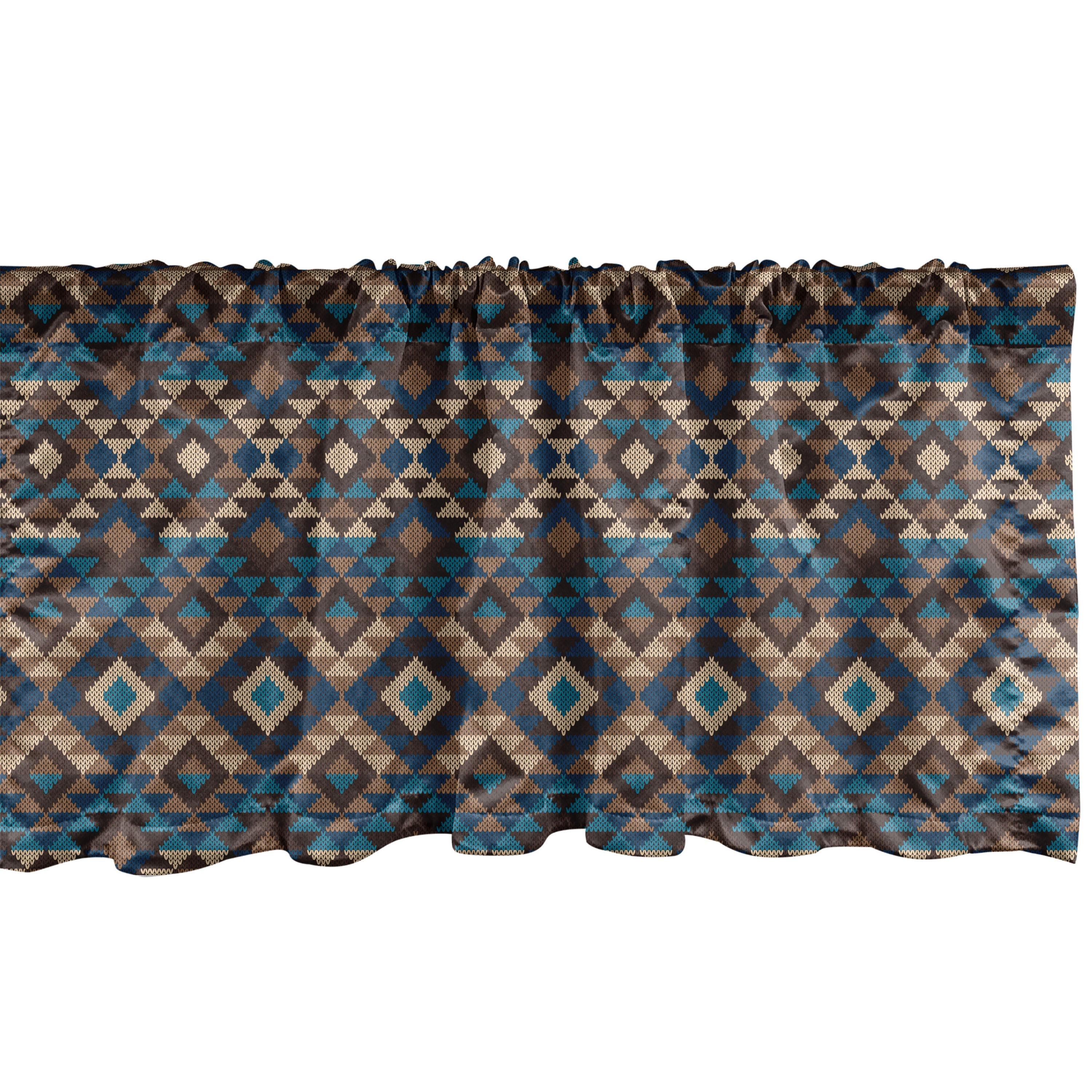 Geometric Sateen Ruffled 54'' W Window Valance in