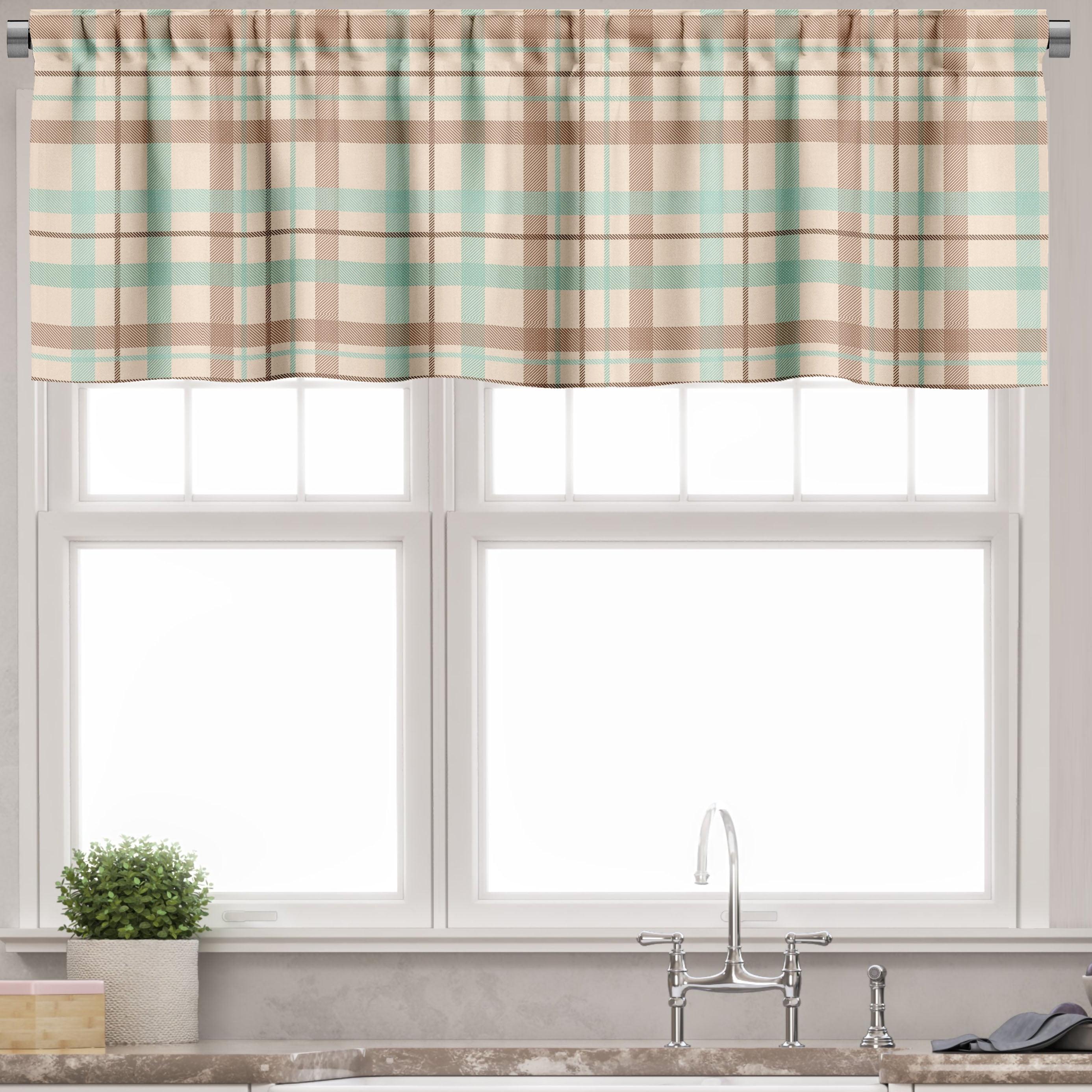 Plaid Light Filtering Satin Rod Pocket Valance