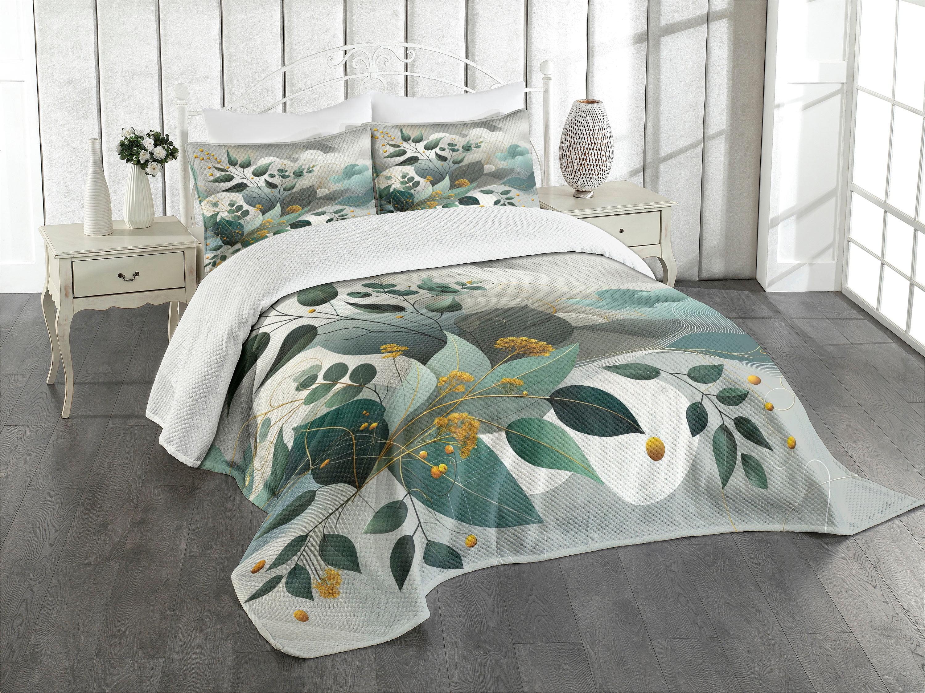Ambesonne Floral Coverlet Set