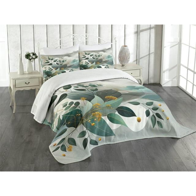 Ambesonne Floral Coverlet Set
