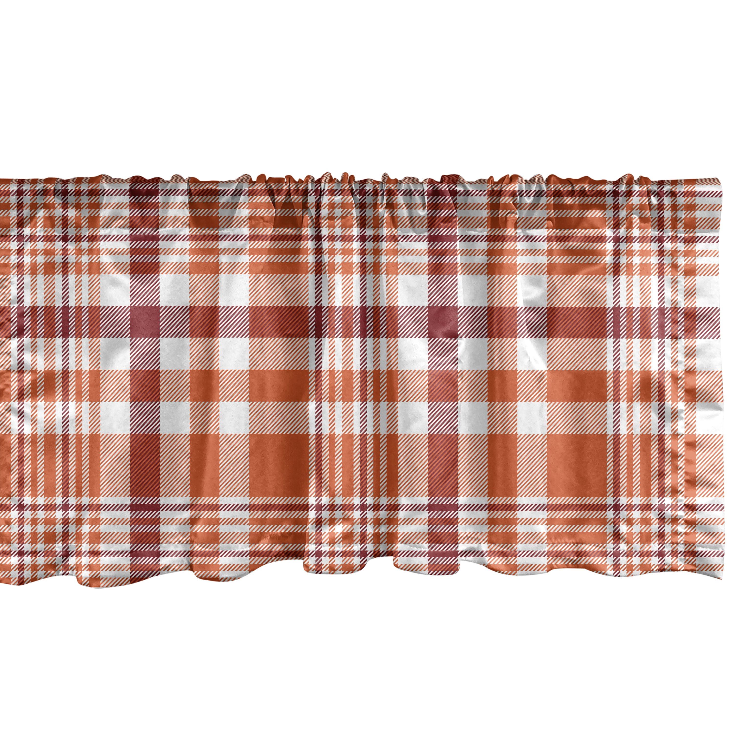 Ambesonne Burnt Orange Valance Pack of 2 Retro Themed Stripes  Burnt Orange Tan