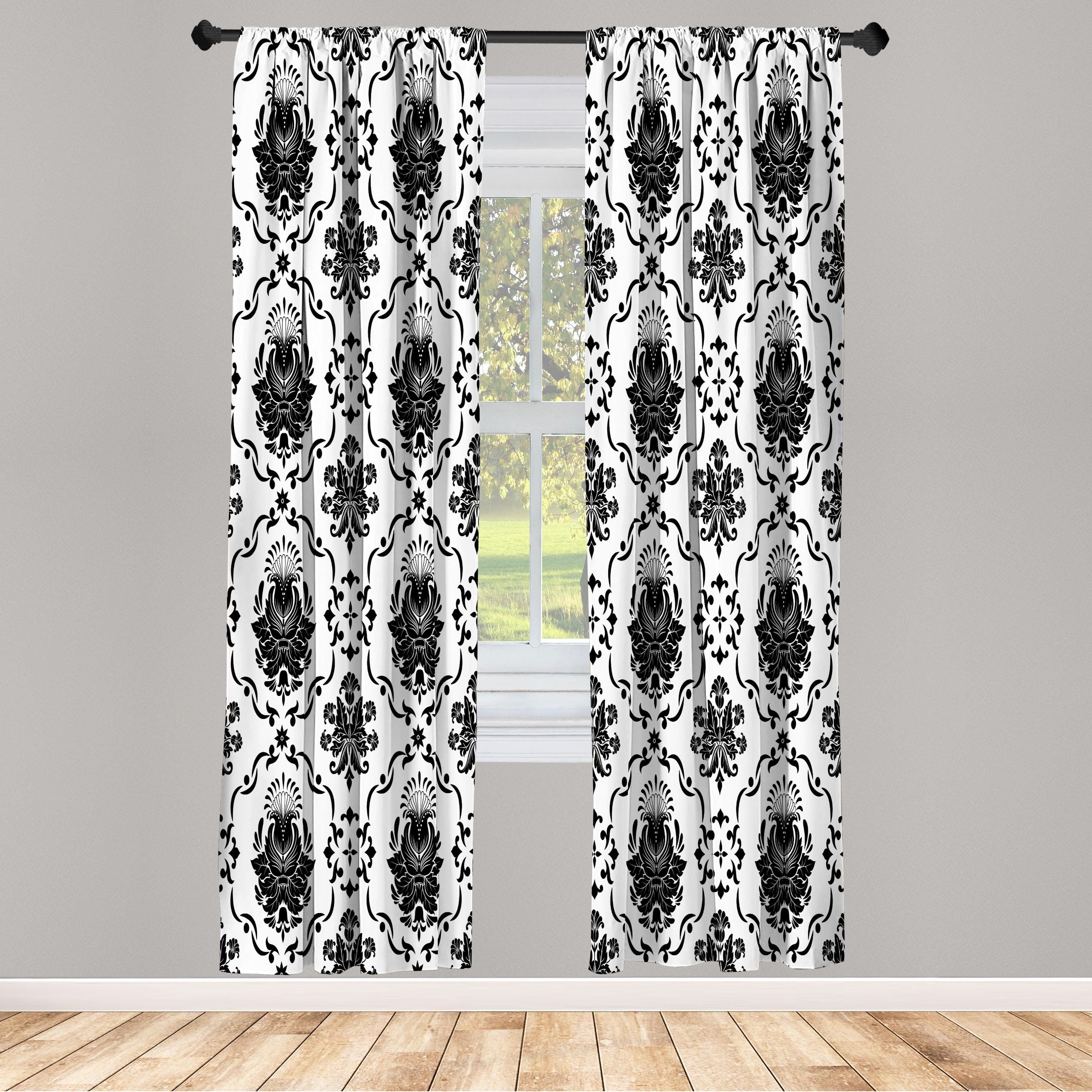 Floral Semi-Sheer Rod Pocket Curtain Panels (Set of 2)