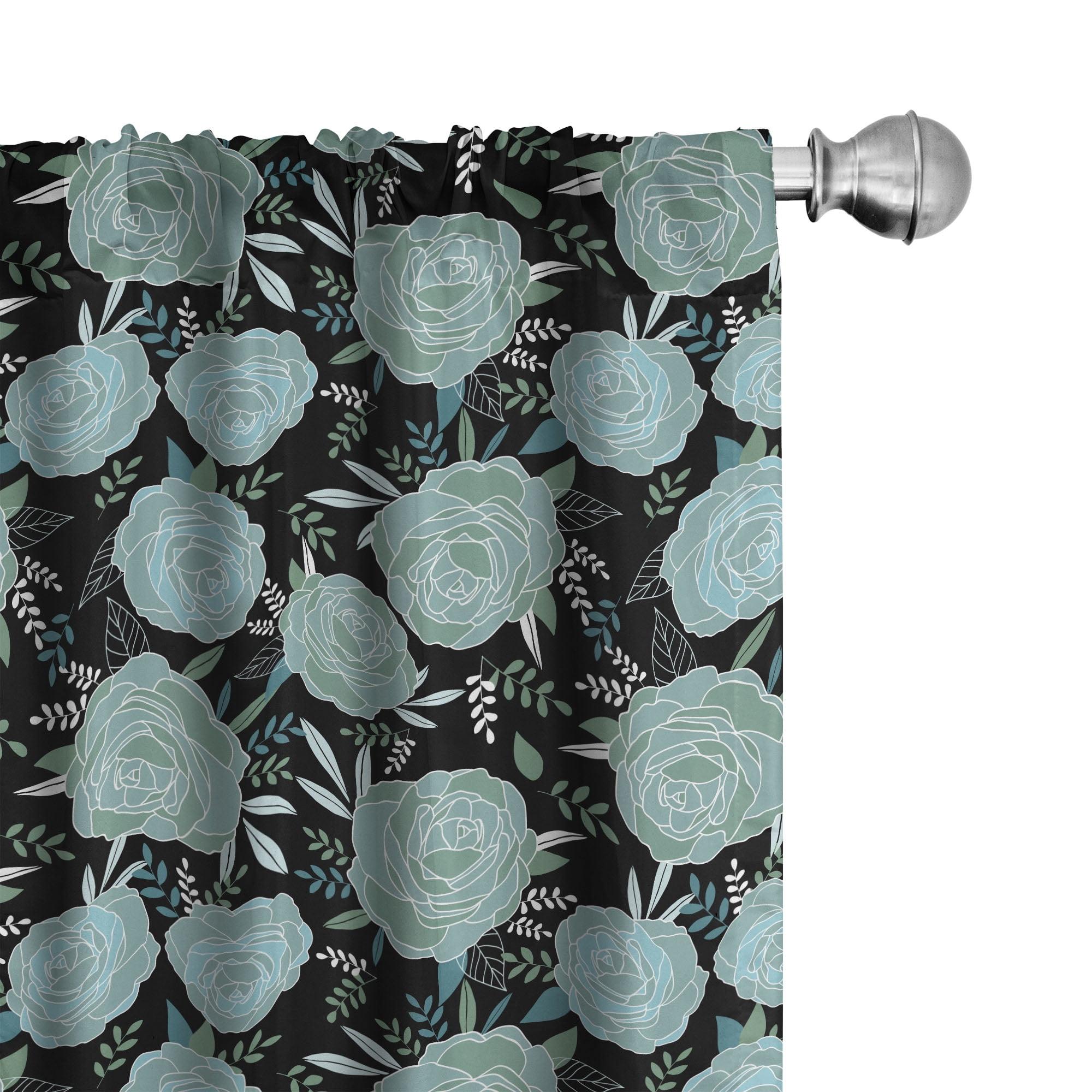 Floral Semi-Sheer Rod Pocket Sliding Panel (Set of 2)