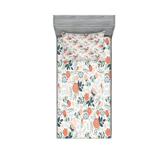 Ambesonne Microfiber Floral Sheet Set