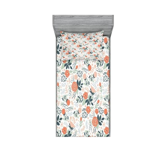 Ambesonne Microfiber Floral Sheet Set