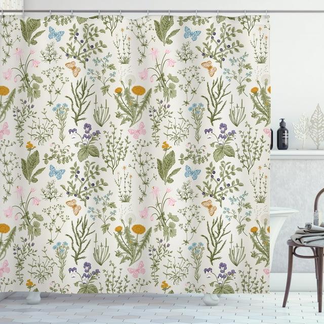 Ambesonne Floral Shower Curtain with Hooks Included