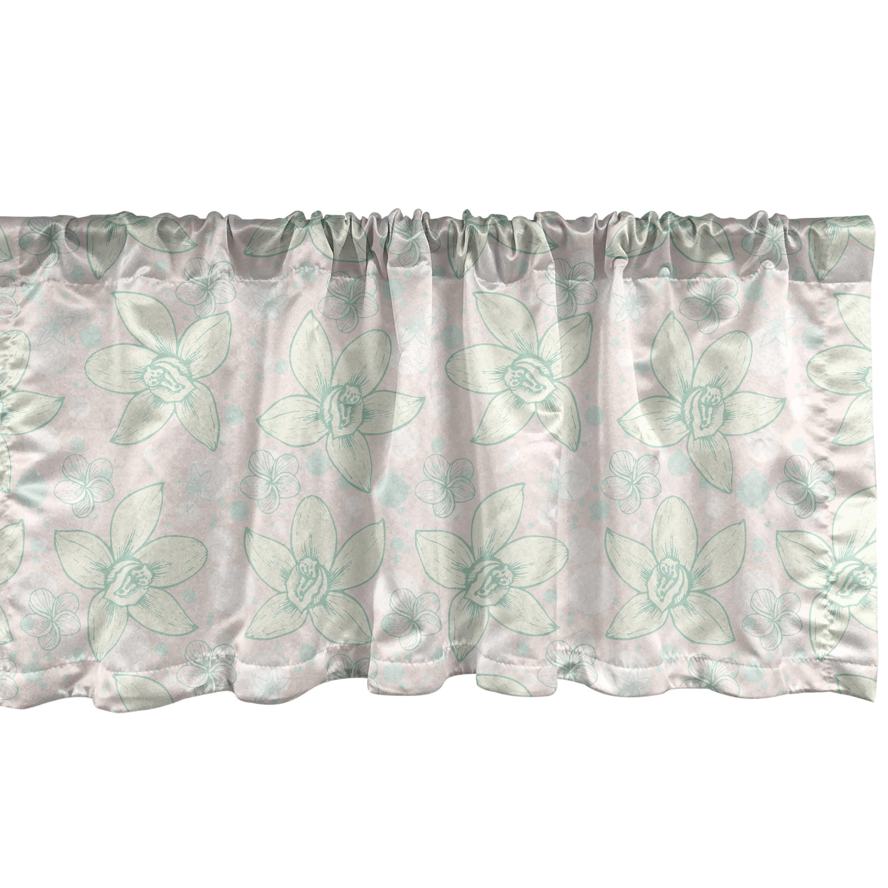 Ambesonne Botanical Valance Pack of 2 Leaves and Herbs Rounds Seafoam and Pale Green