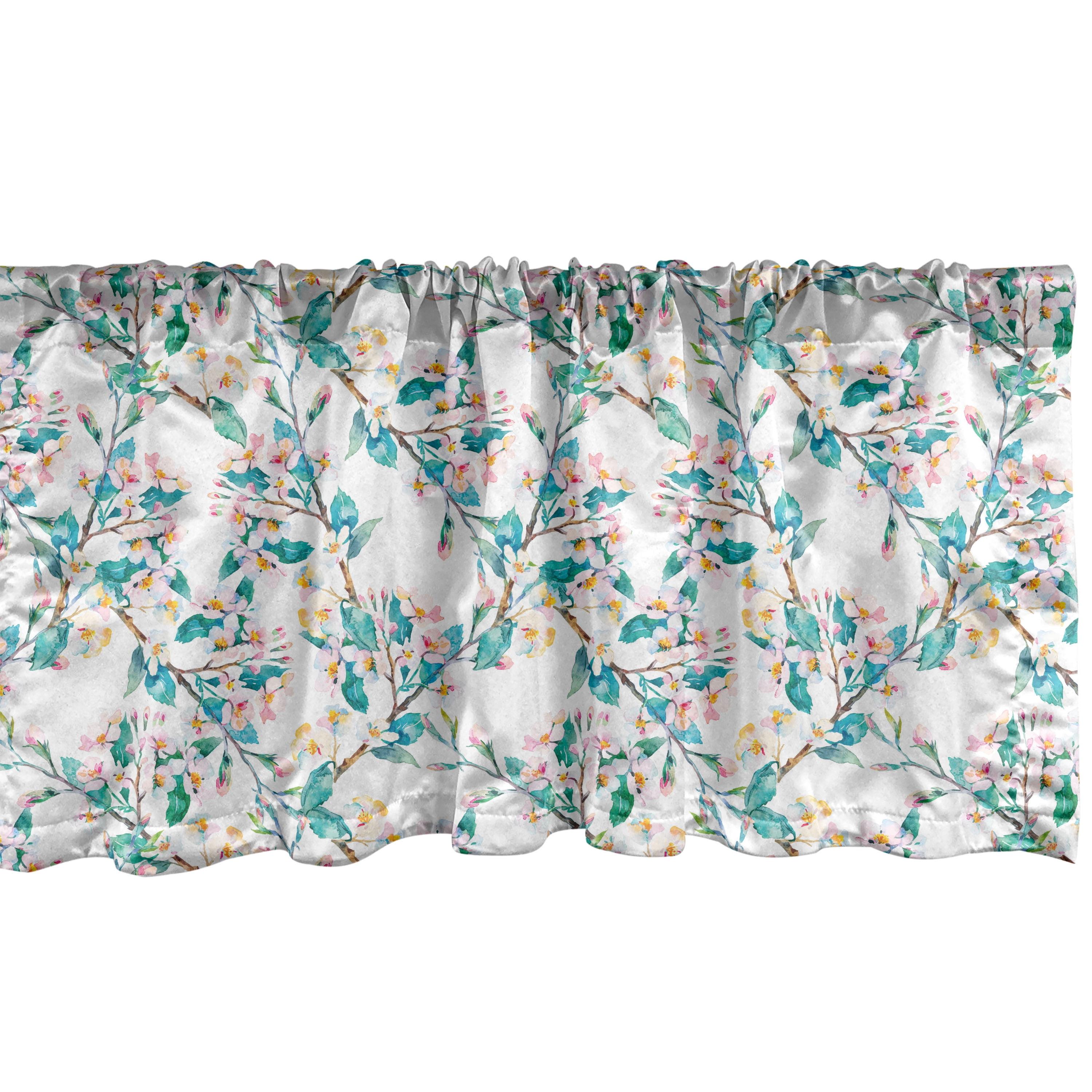 Ambesonne Botanical Valance Pack of 2 Leaves and Herbs Rounds Seafoam and Pale Green