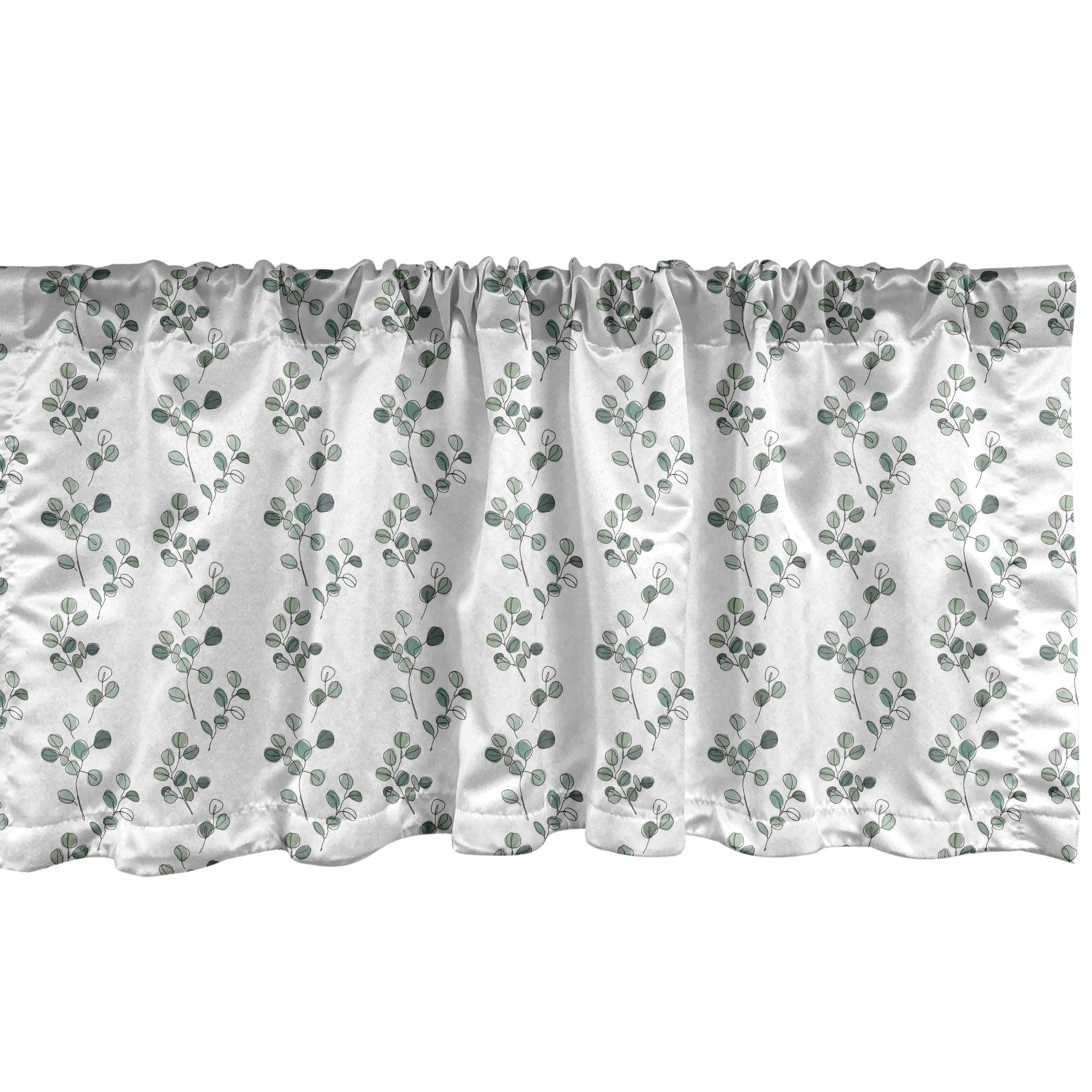 Ambesonne Botanical Valance Pack of 2 Leaves and Herbs Rounds Seafoam and Pale Green