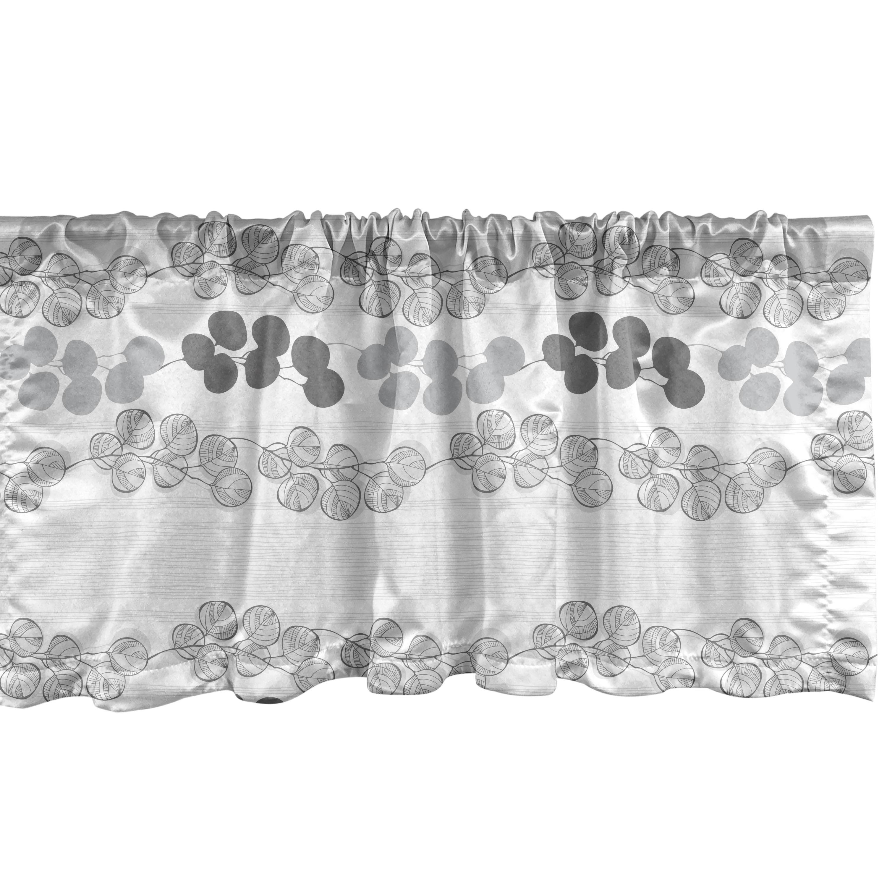 Pale Grey and Coconut Satin Polyester Floral Valance Set