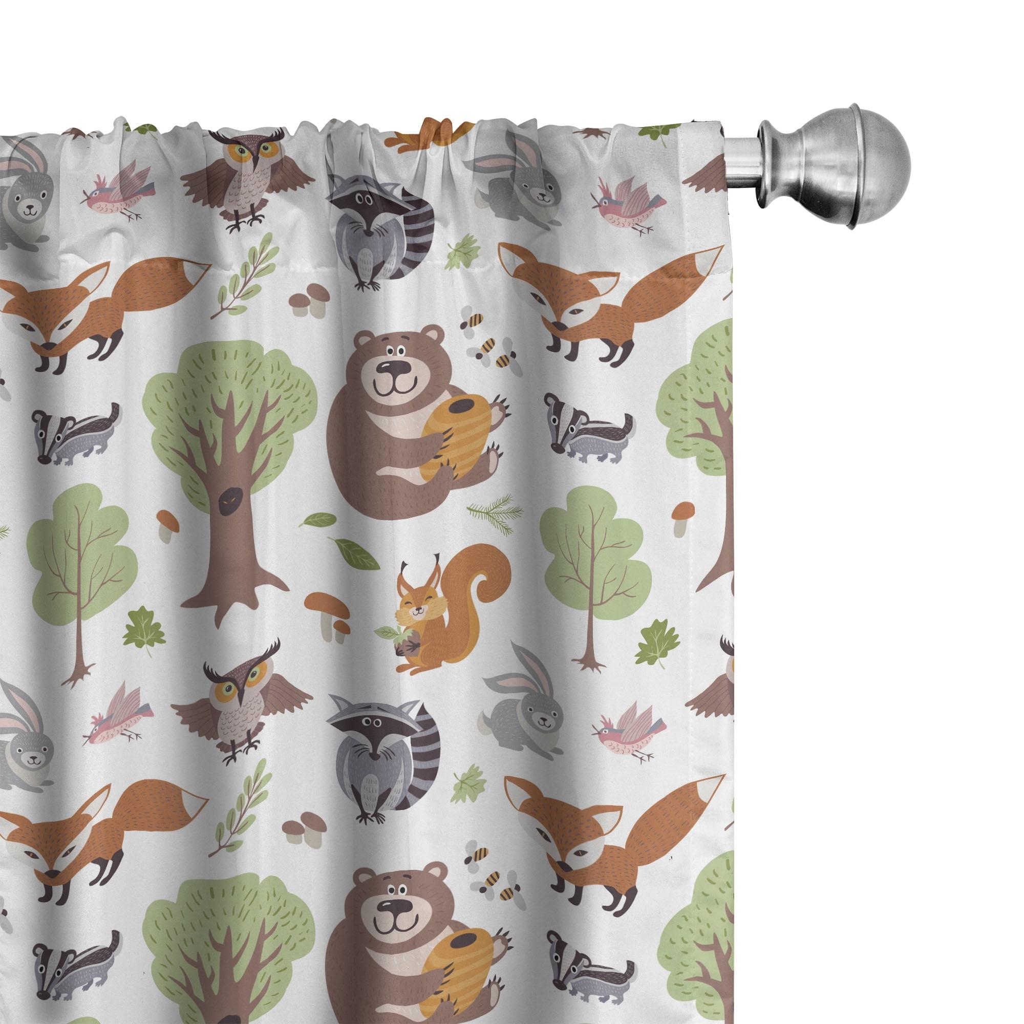 Ambesonne Microfiber Semi Sheer Curtain