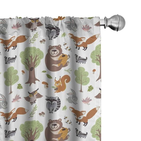 Ambesonne Microfiber Semi Sheer Curtain