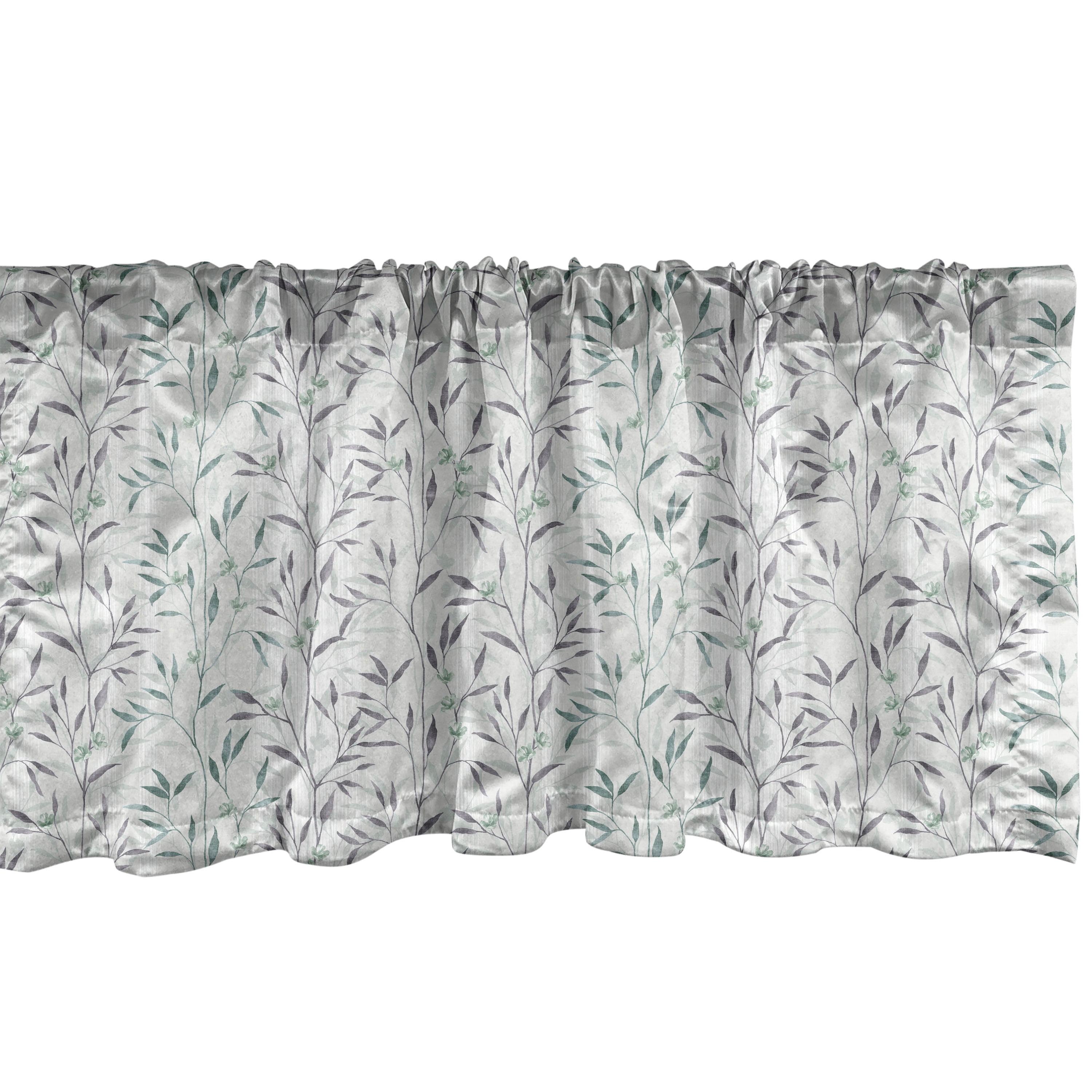 Ambesonne Botanical Valance Pack of 2 Spring Forest Branches Pale Green Green