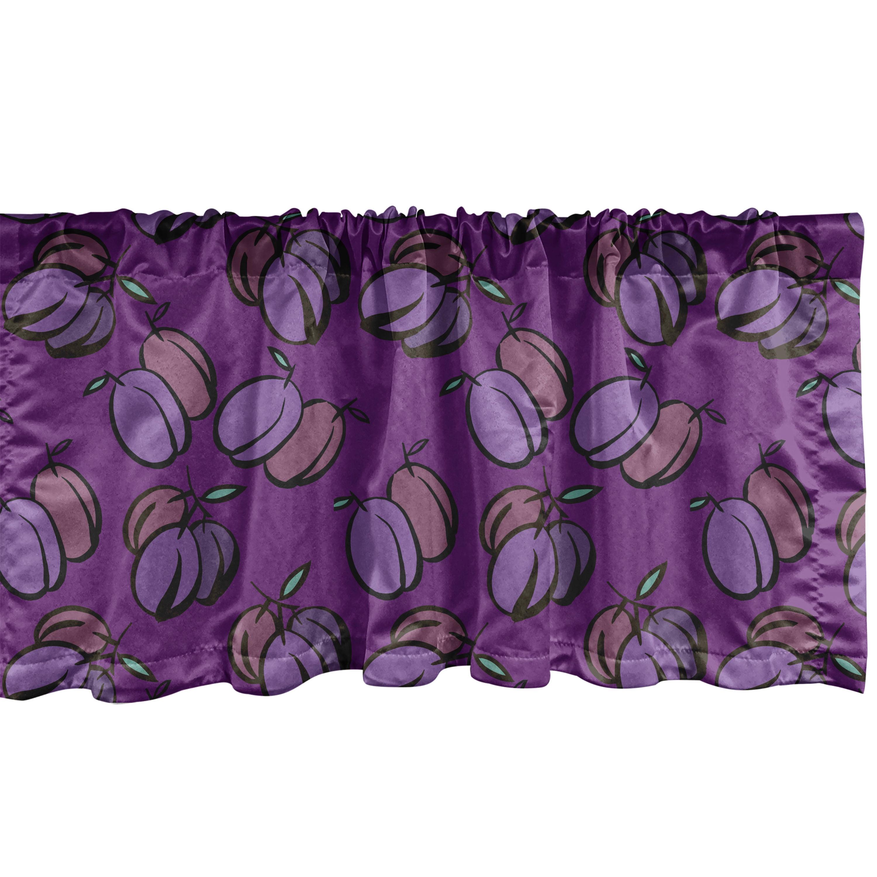 Ambesonne Fruit Valance Pack of 2 Tasty Traits of Summer Food 54"X12" Purple Multicolor