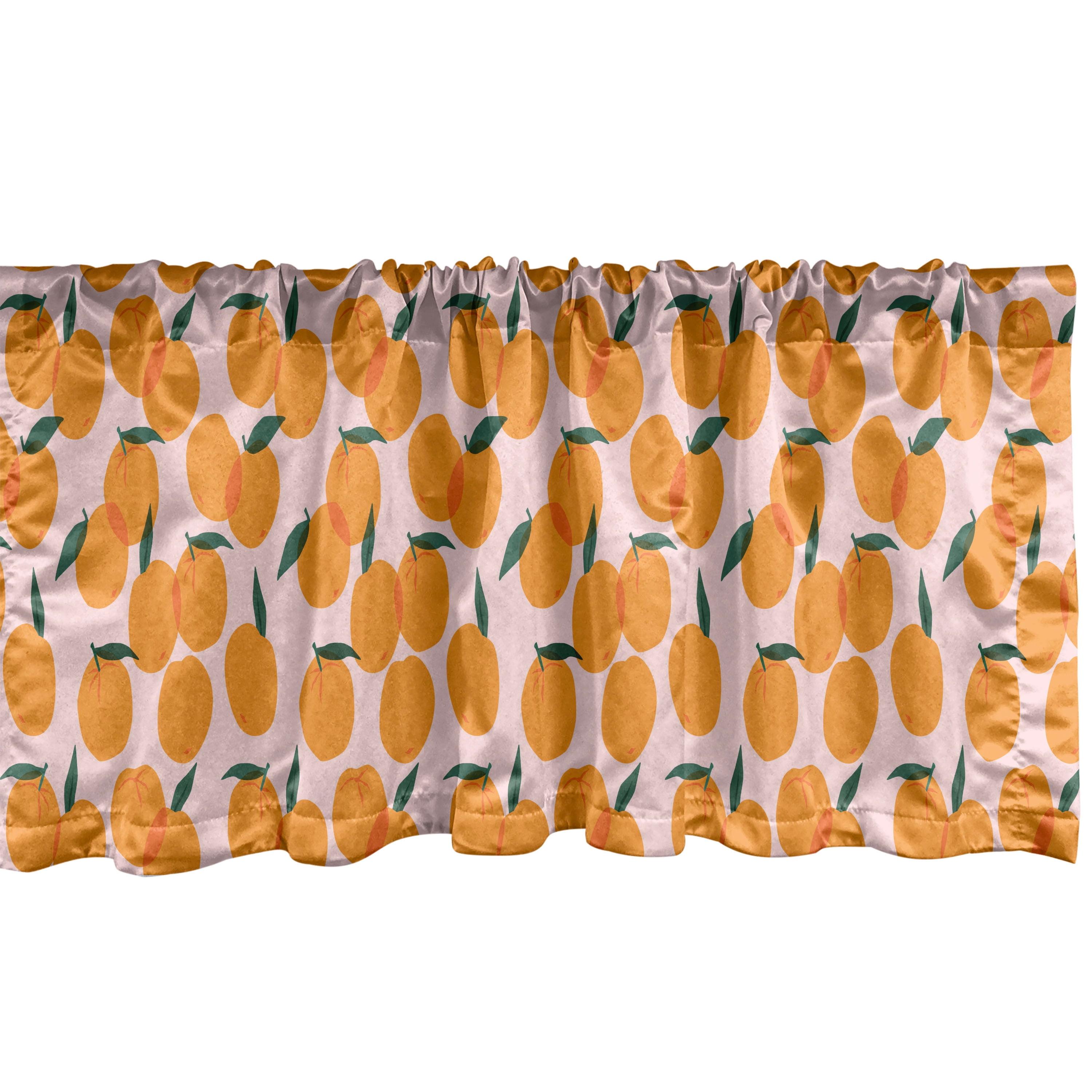 Ambesonne Food Valance Pack of 2 Fruits and Vegetables Pattern Pale Orange Pale Yellow