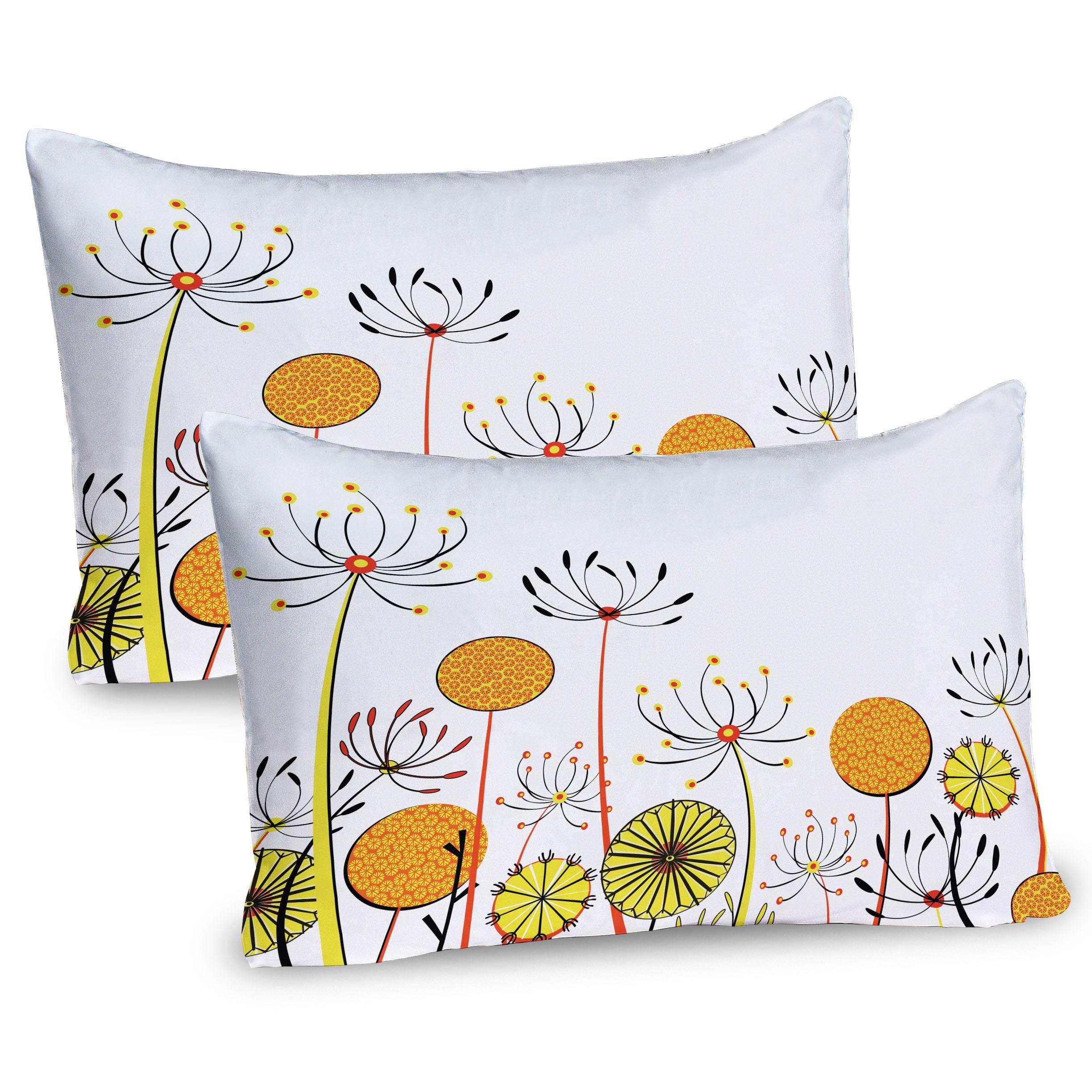 Marigold Yellow Floral Microfiber Standard Pillow Shams 2-Pack