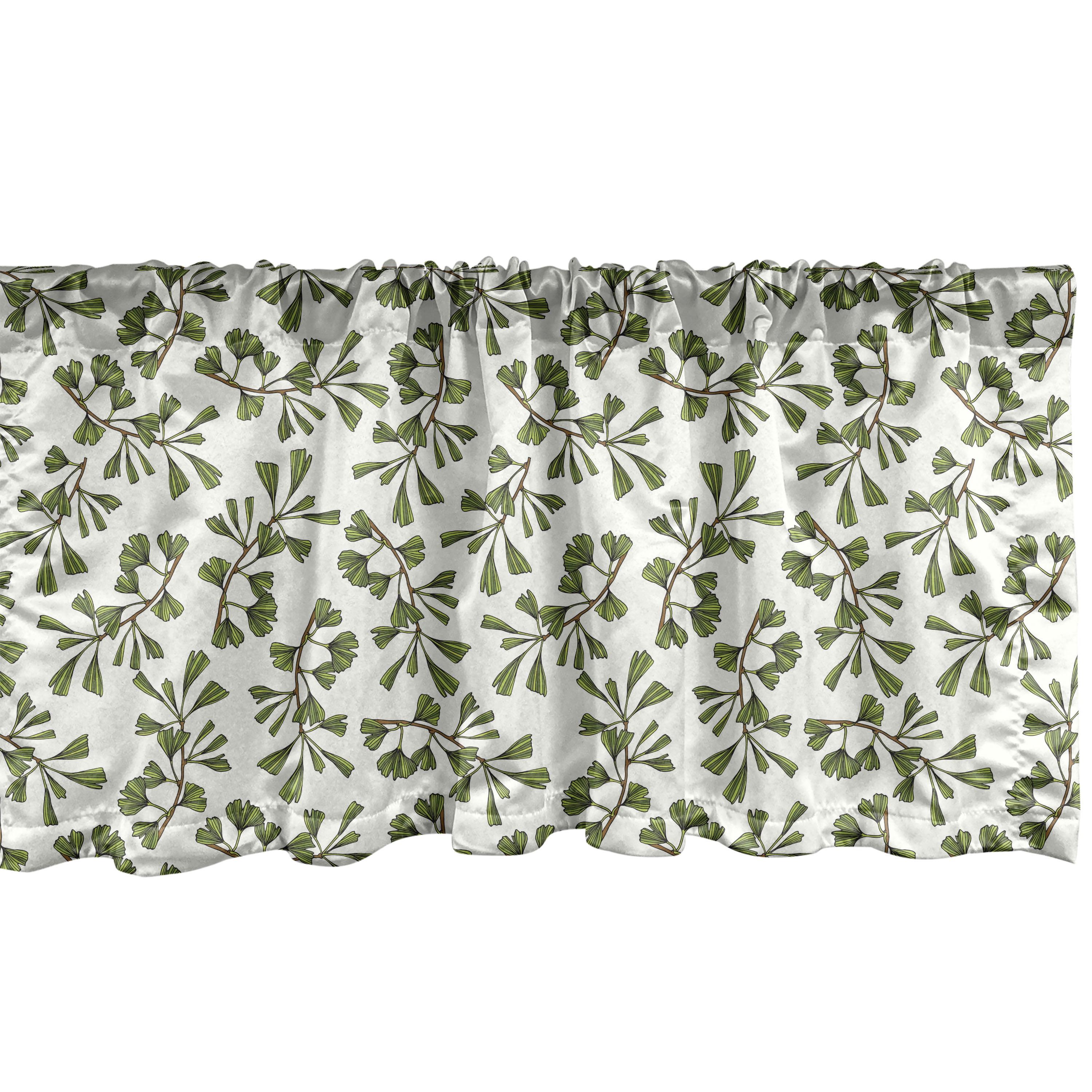 Ambesonne Botanical Valance Pack of 2 Spring Forest Branches Pale Green Green