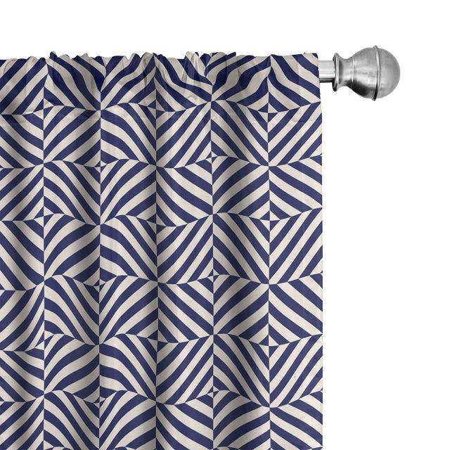 Ambesonne Geometric Semi-Sheer Rod Pocket Curtain Panels (Set of 2)