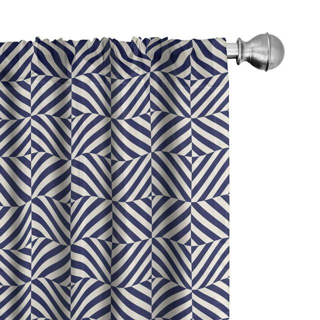 Ambesonne Geometric Semi-Sheer Rod Pocket Curtain Panels (Set of 2)