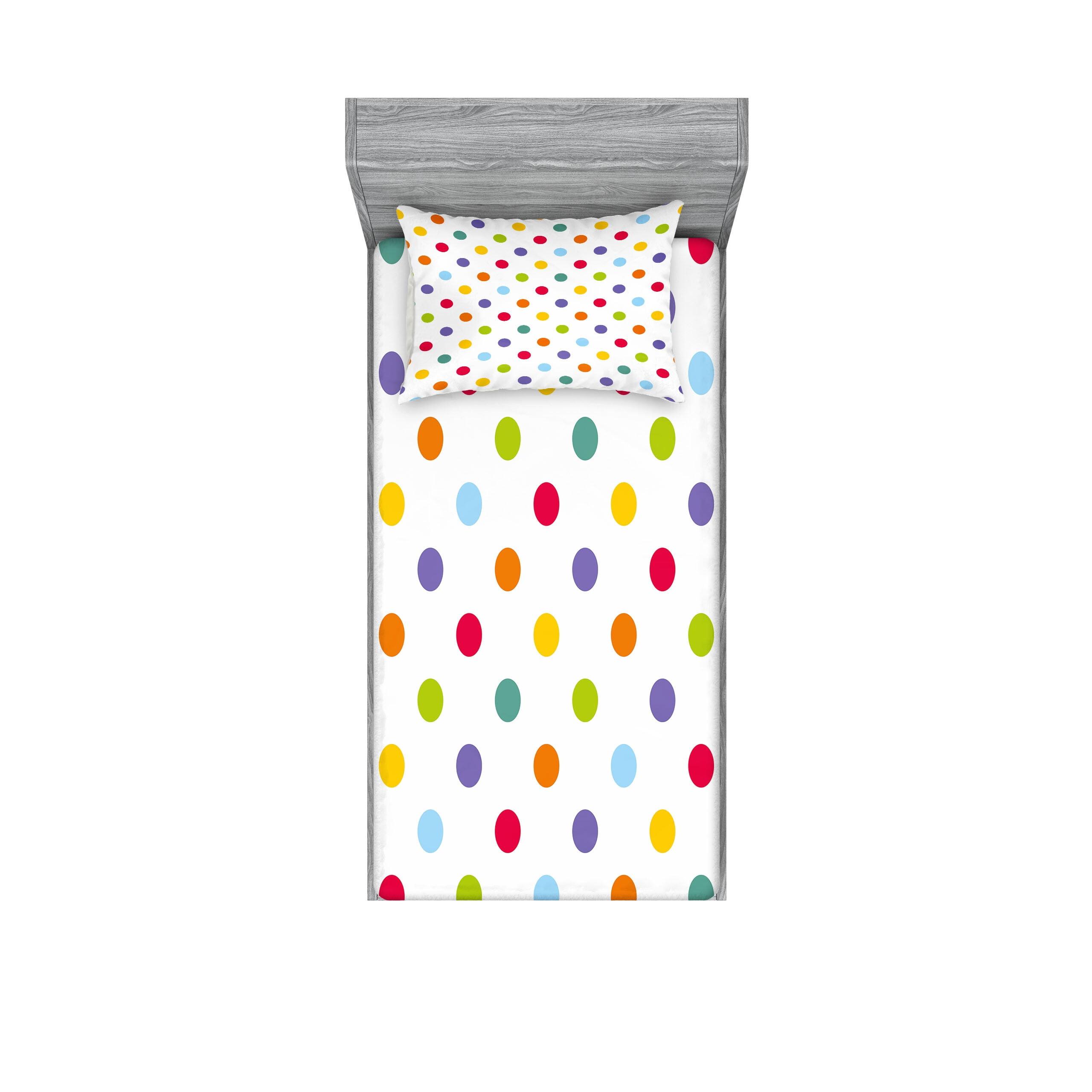 Ambesonne Microfiber Polka Dots Sheet Set