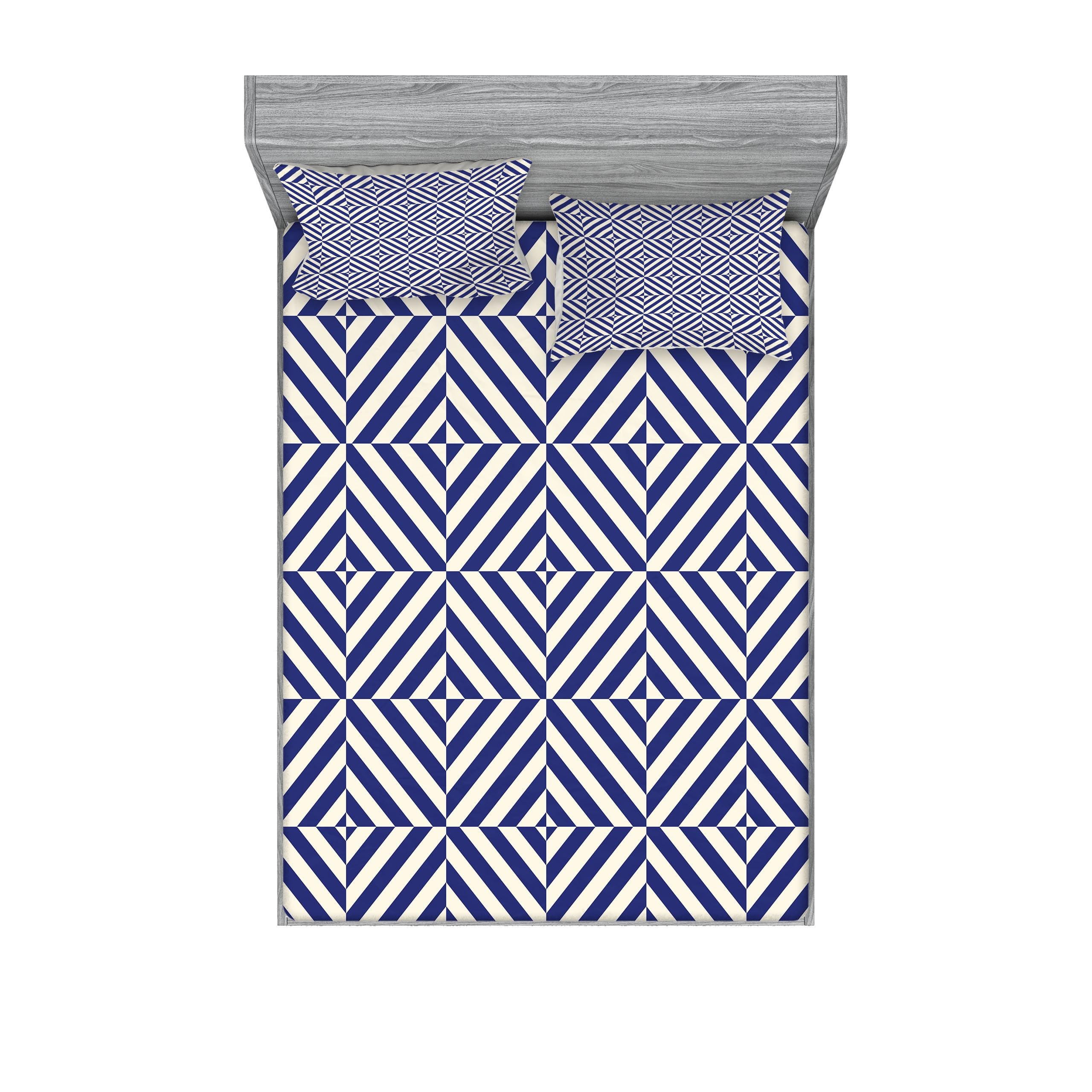 Microfiber Geometric Sheet Set (Set of 3)