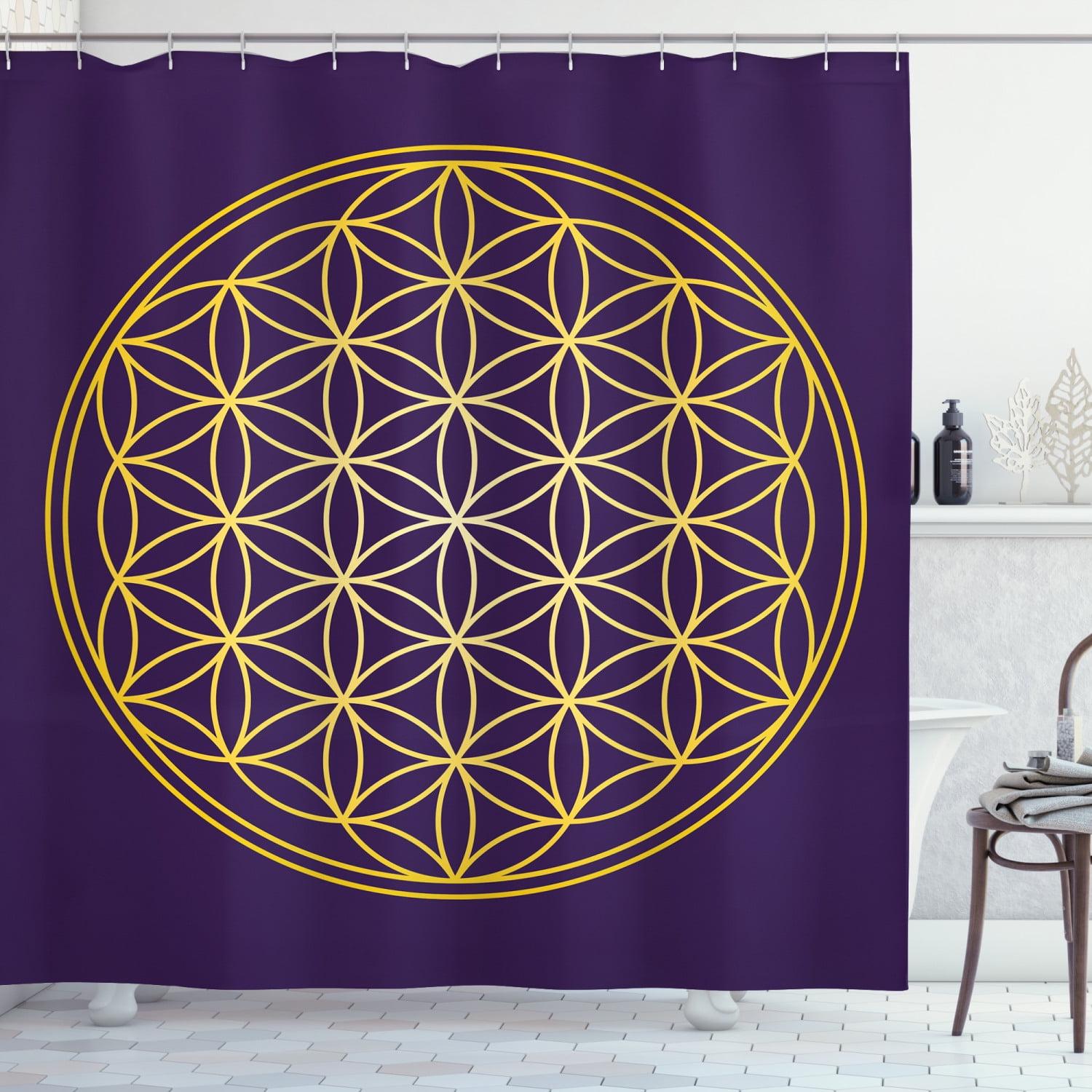 Geometric Shower Curtain with Hooks Included