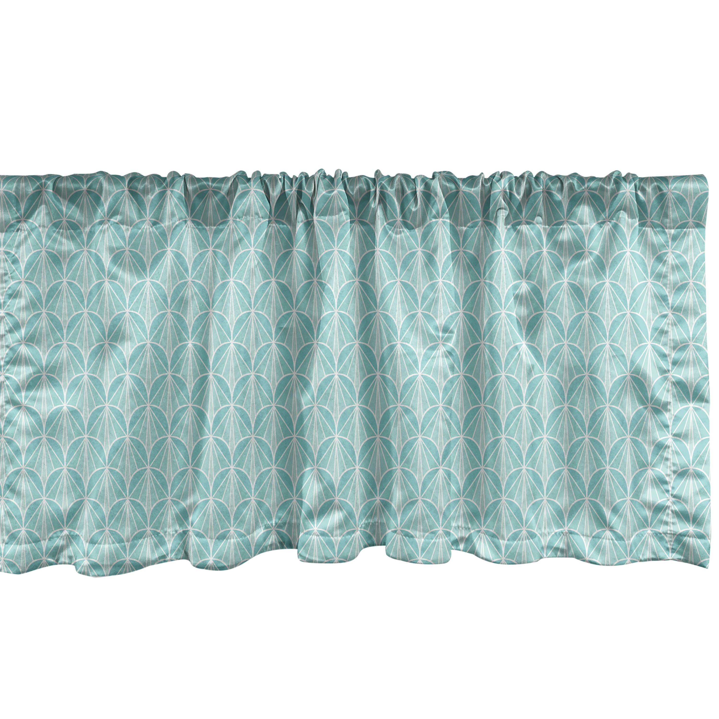 Ambesonne Geometric Valance Pack of 2 Pastel Monochrome Zigzags Pale Seafoam and White