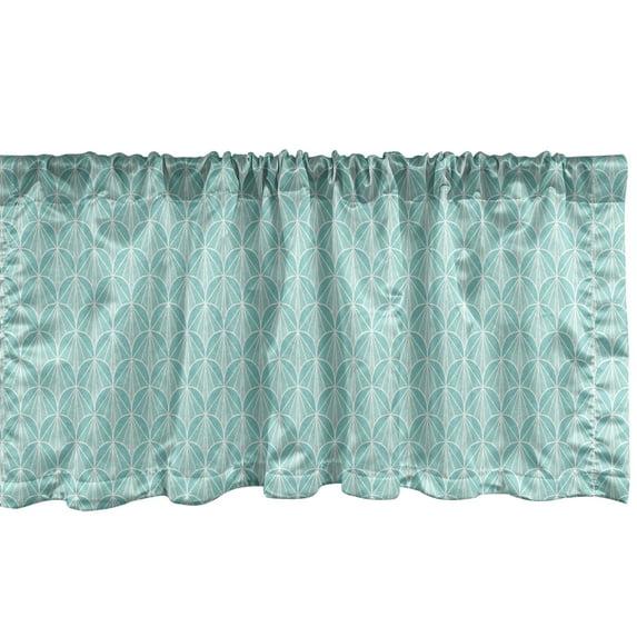 Ambesonne Ambesonne Geometric Valance Pack of 2 Pastel Monochrome Zigzags Pale Seafoam and White